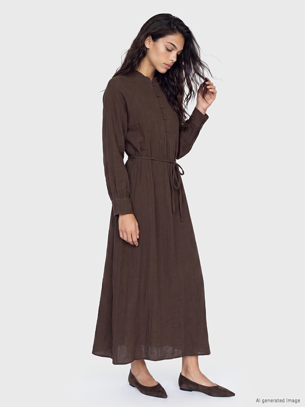 Grandad Collar Sash Dress