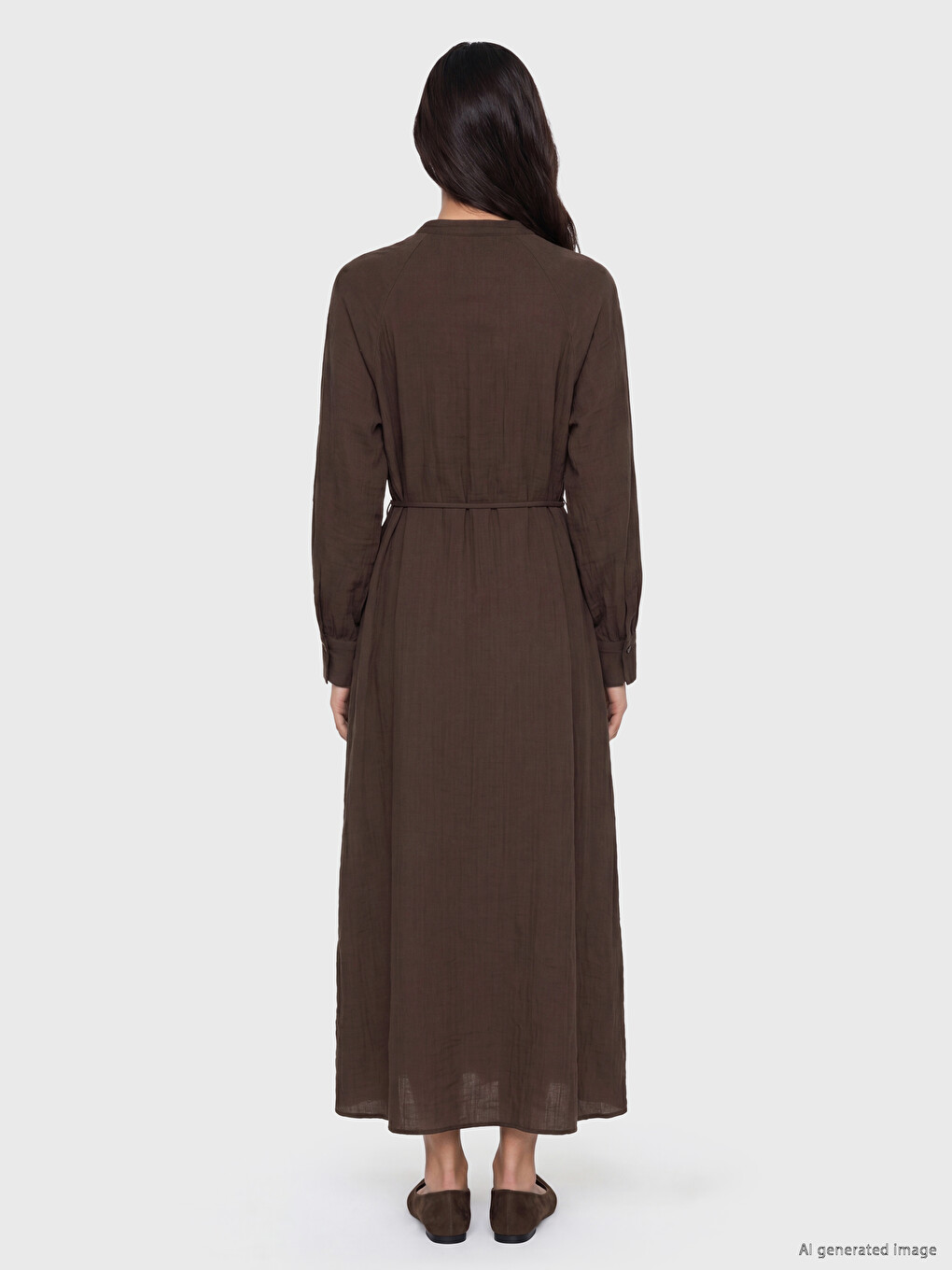 Grandad Collar Sash Dress-3