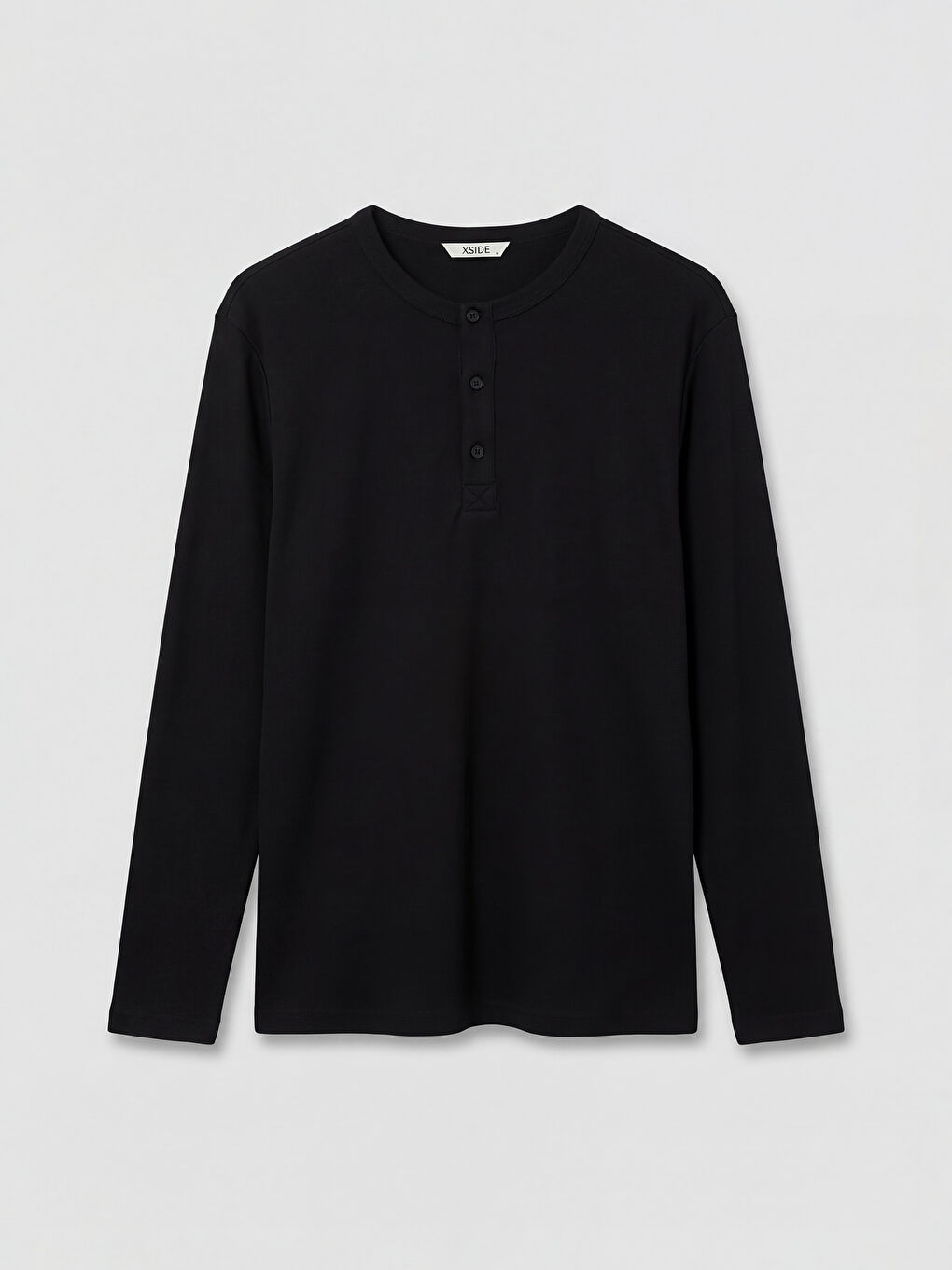 Siyah Bisiklet Yaka Erkek Sweatshirt