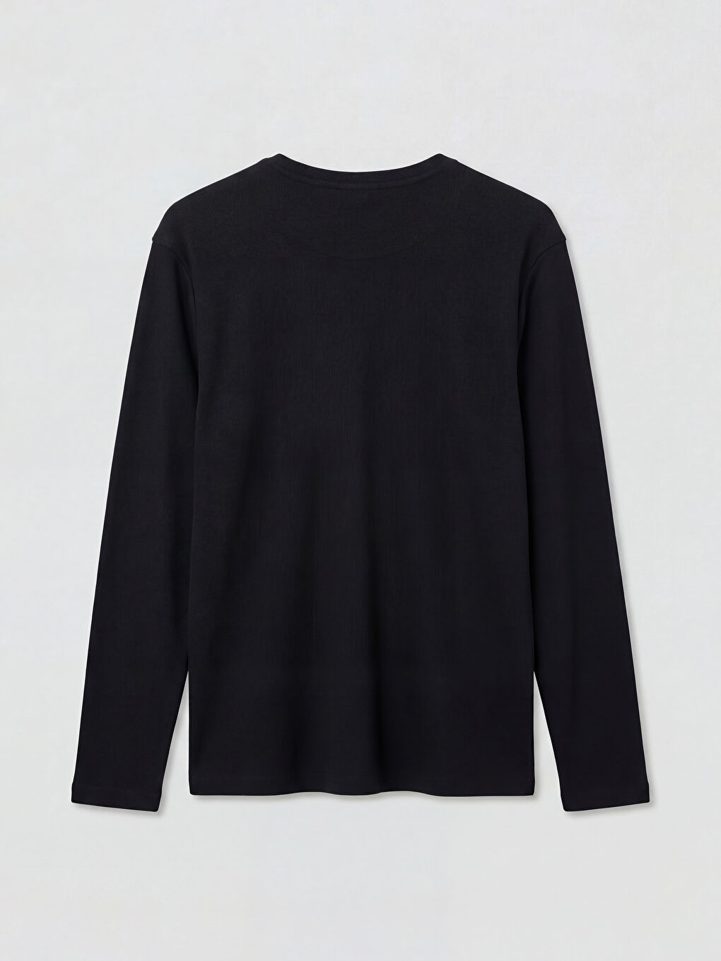 Siyah Bisiklet Yaka Erkek Sweatshirt-1