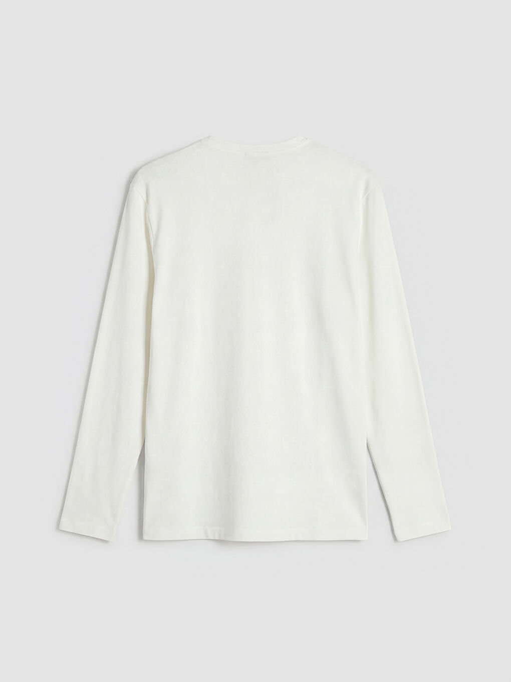 Ekru Bisiklet Yaka Erkek Sweatshirt-1