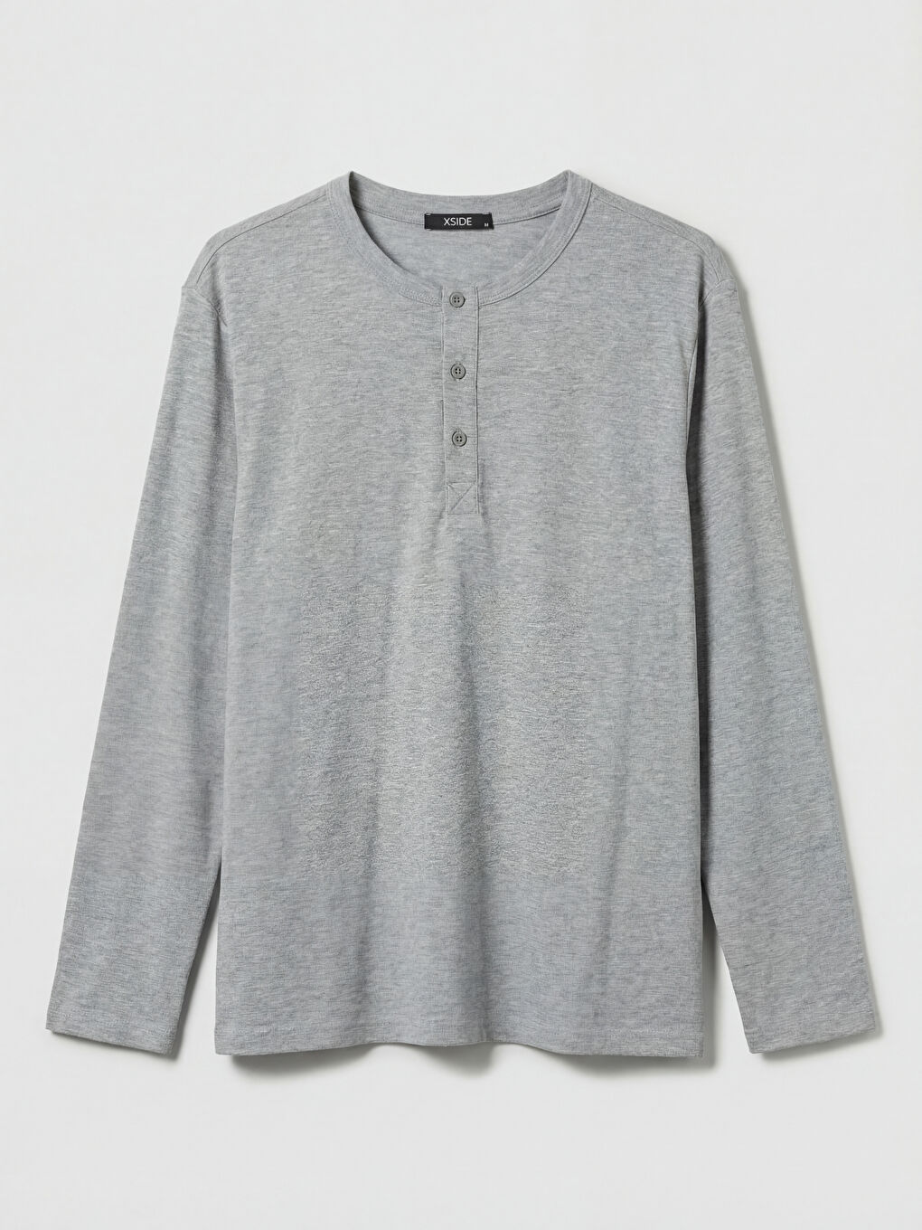 Gri Bisiklet Yaka Erkek Sweatshirt