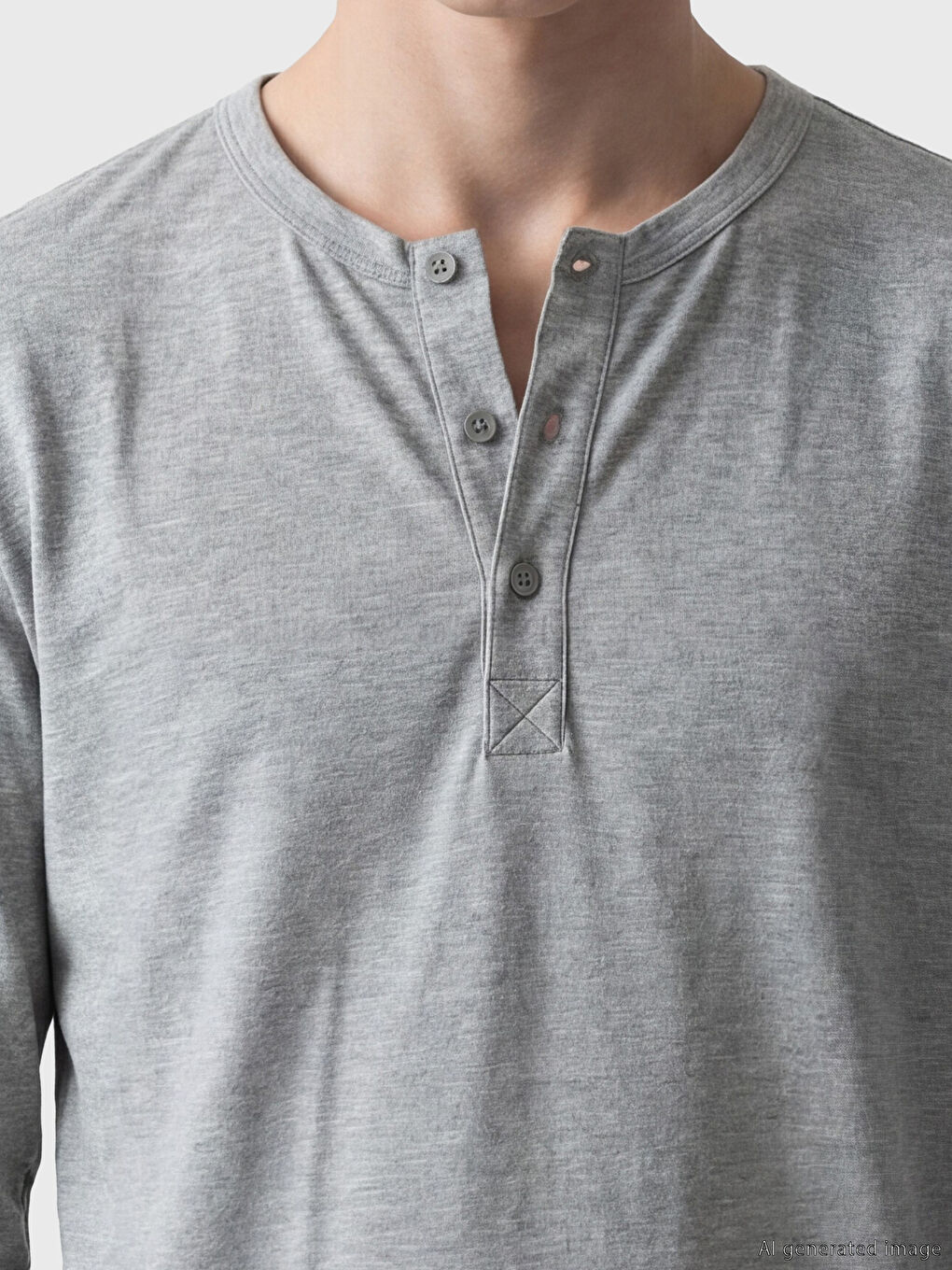 Gri Bisiklet Yaka Erkek Sweatshirt-2
