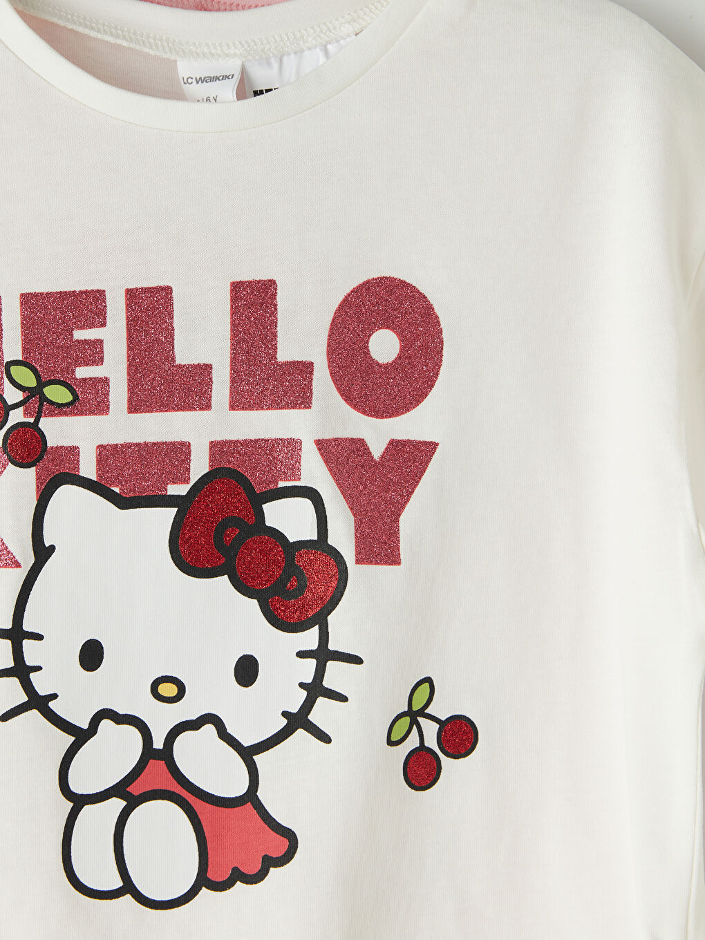 Ekru Hello Kitty Baskılı Kız Çocuk Tişört-2