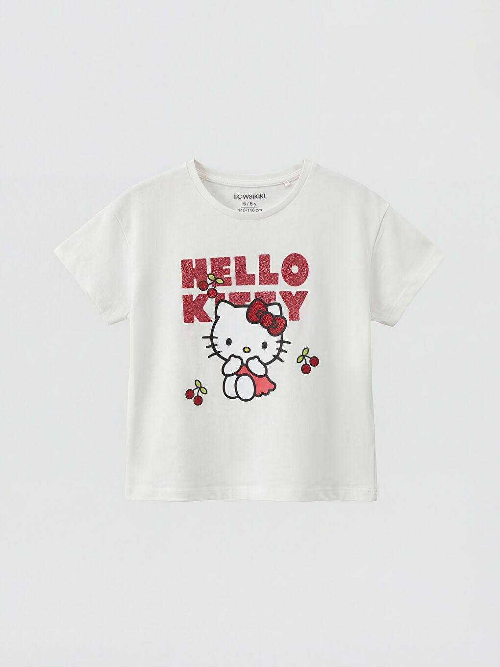 Beyaz Hello Kitty Baskılı Kız Çocuk Tişört 2'li-1