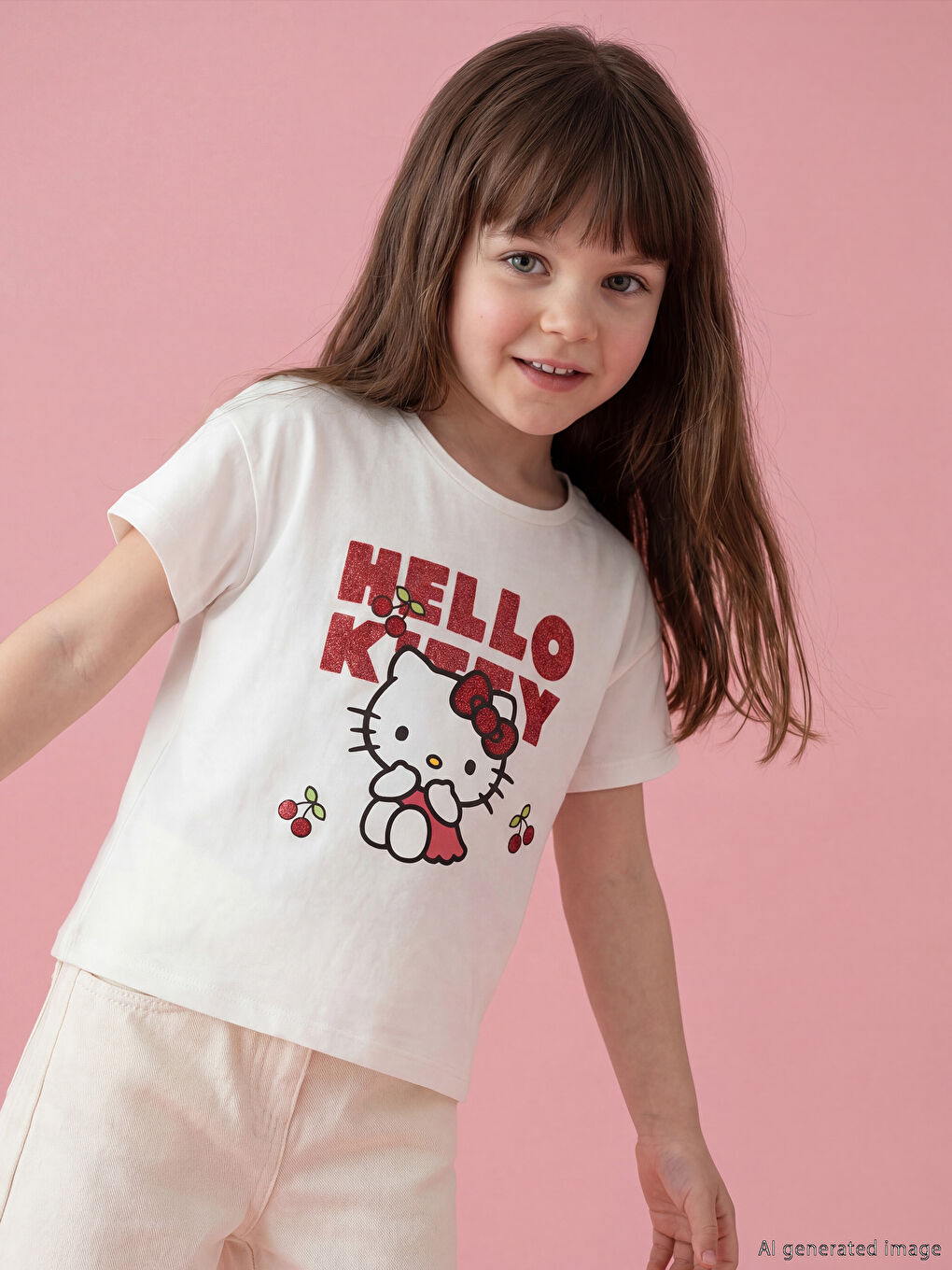 Hello Kitty Printed Girls' T-Shirt 2 Pack