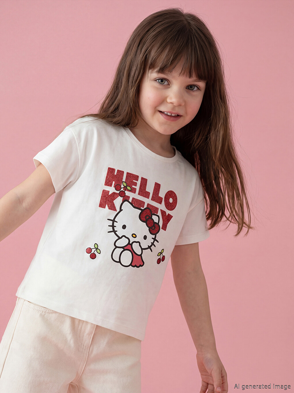 Hello Kitty Printed Girls' T-Shirt 2 Pack-2