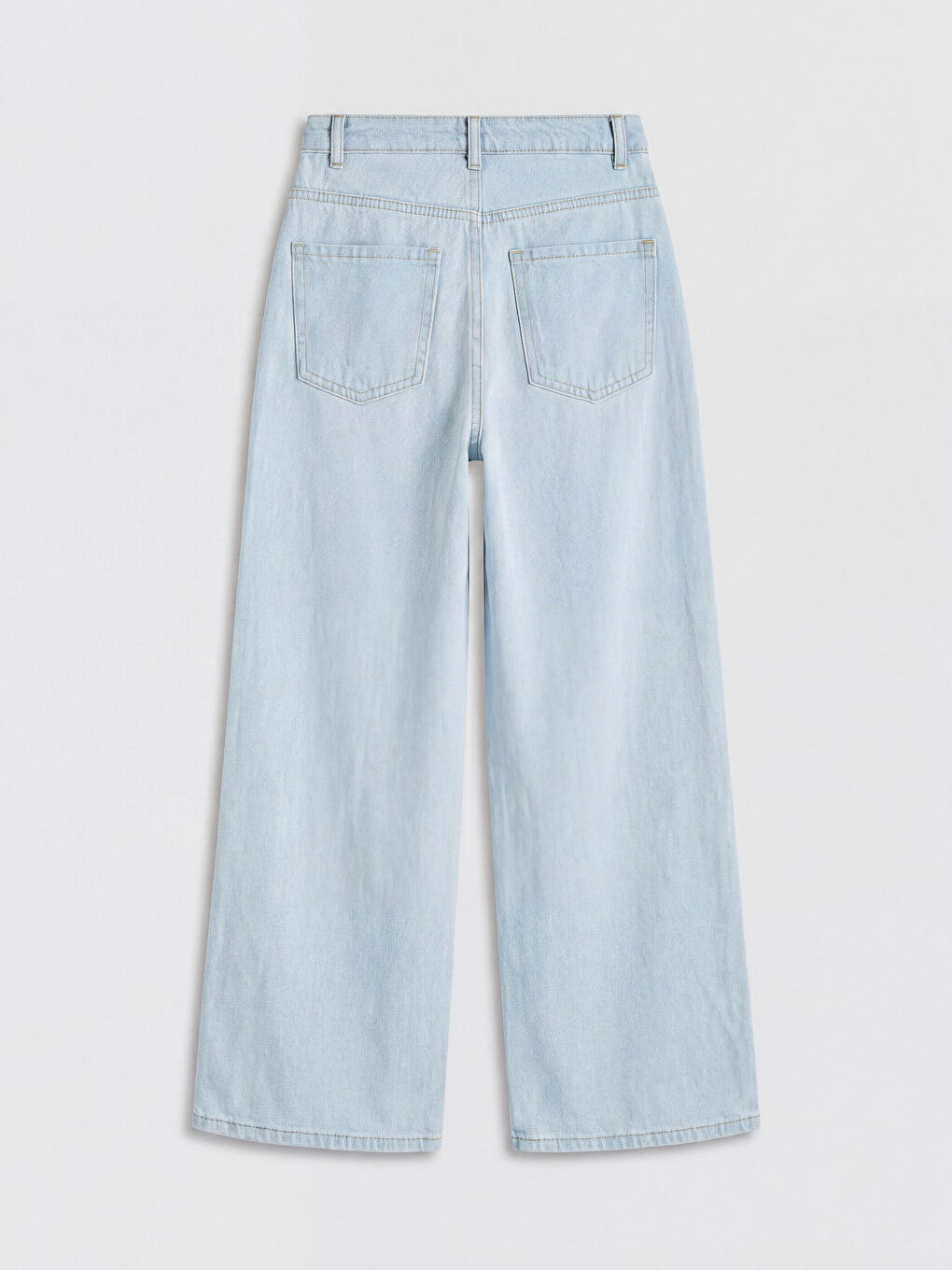 İndigo Wideleg Çilek Nakışlı Kız Çocuk Jean Pantolon-1