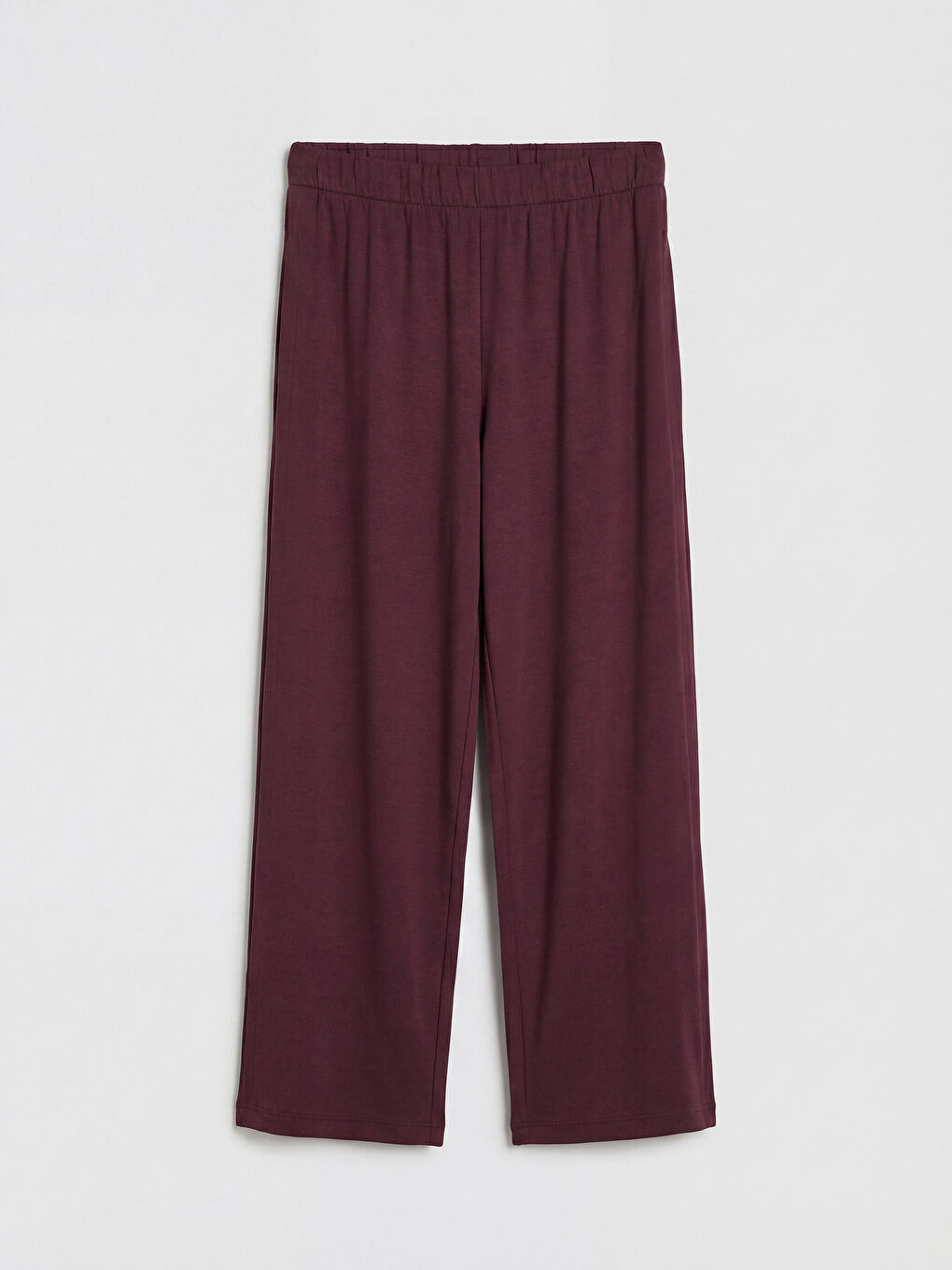 Bordo Beli Lastikli Kadın Eşofman Altı