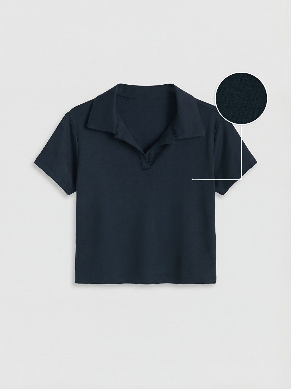 Lacivert Polo Yaka Kadın Tişört