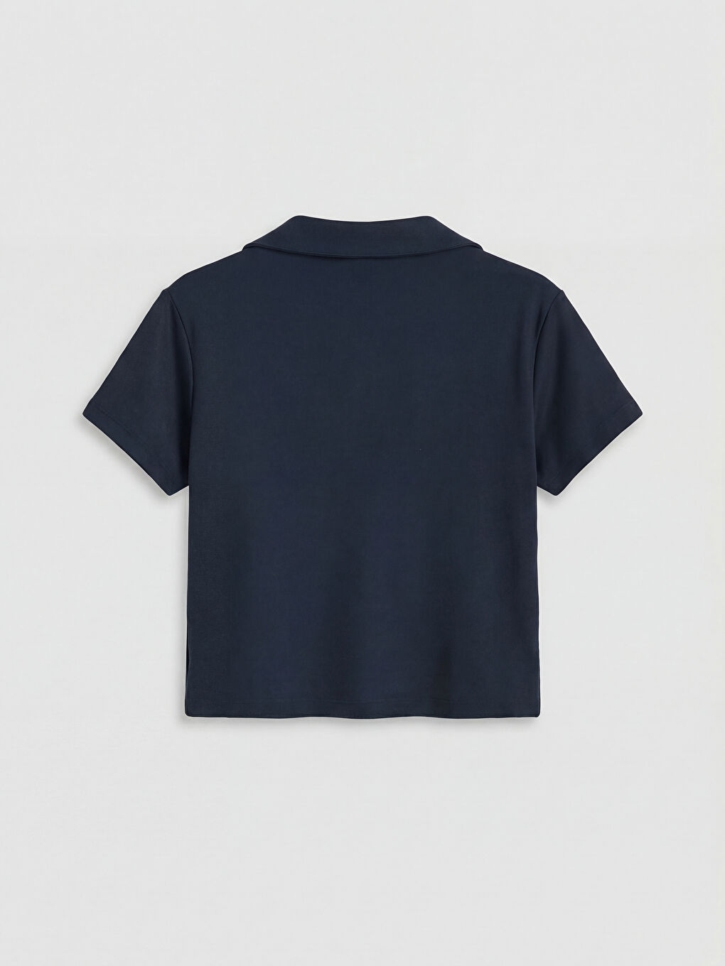 Lacivert Polo Yaka Kadın Tişört-1