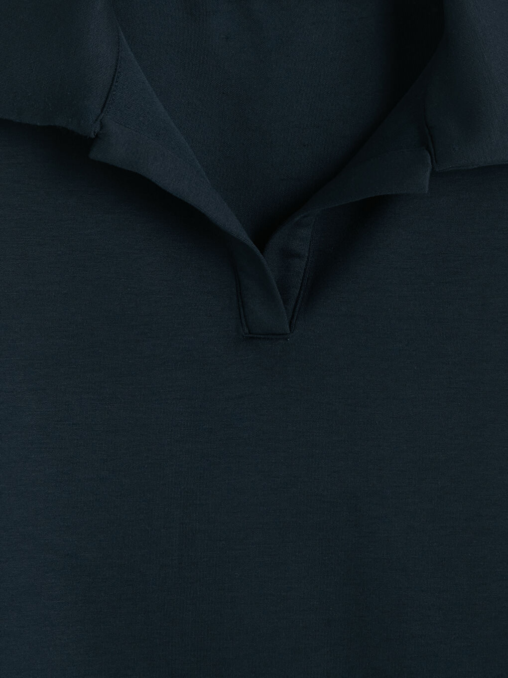 Lacivert Polo Yaka Kadın Tişört-2