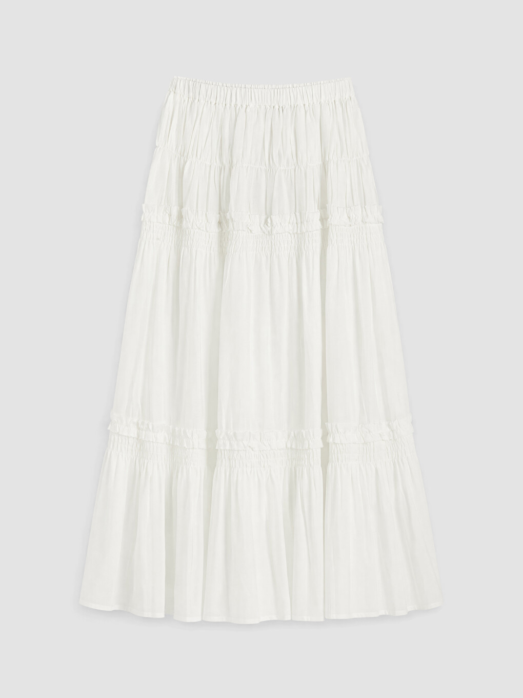 Elastic Waist Tiered Skirt-4