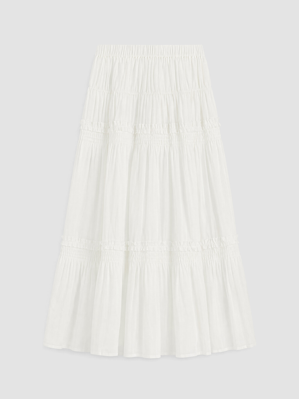 Elastic Waist Tiered Skirt-5