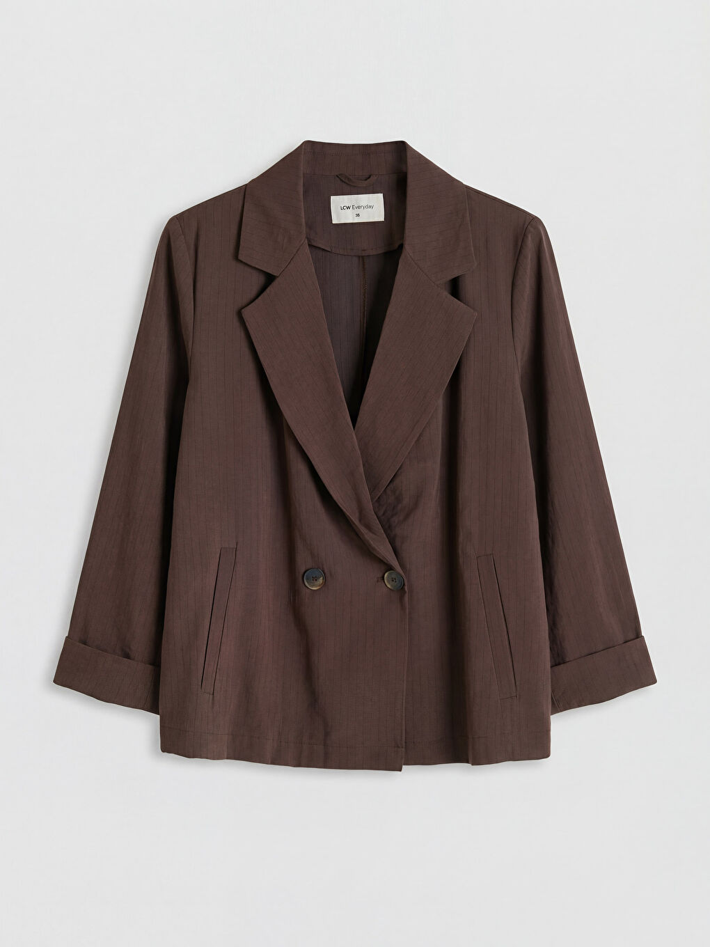 Kahverengi Kruvaze Yaka Kadın Blazer Ceket