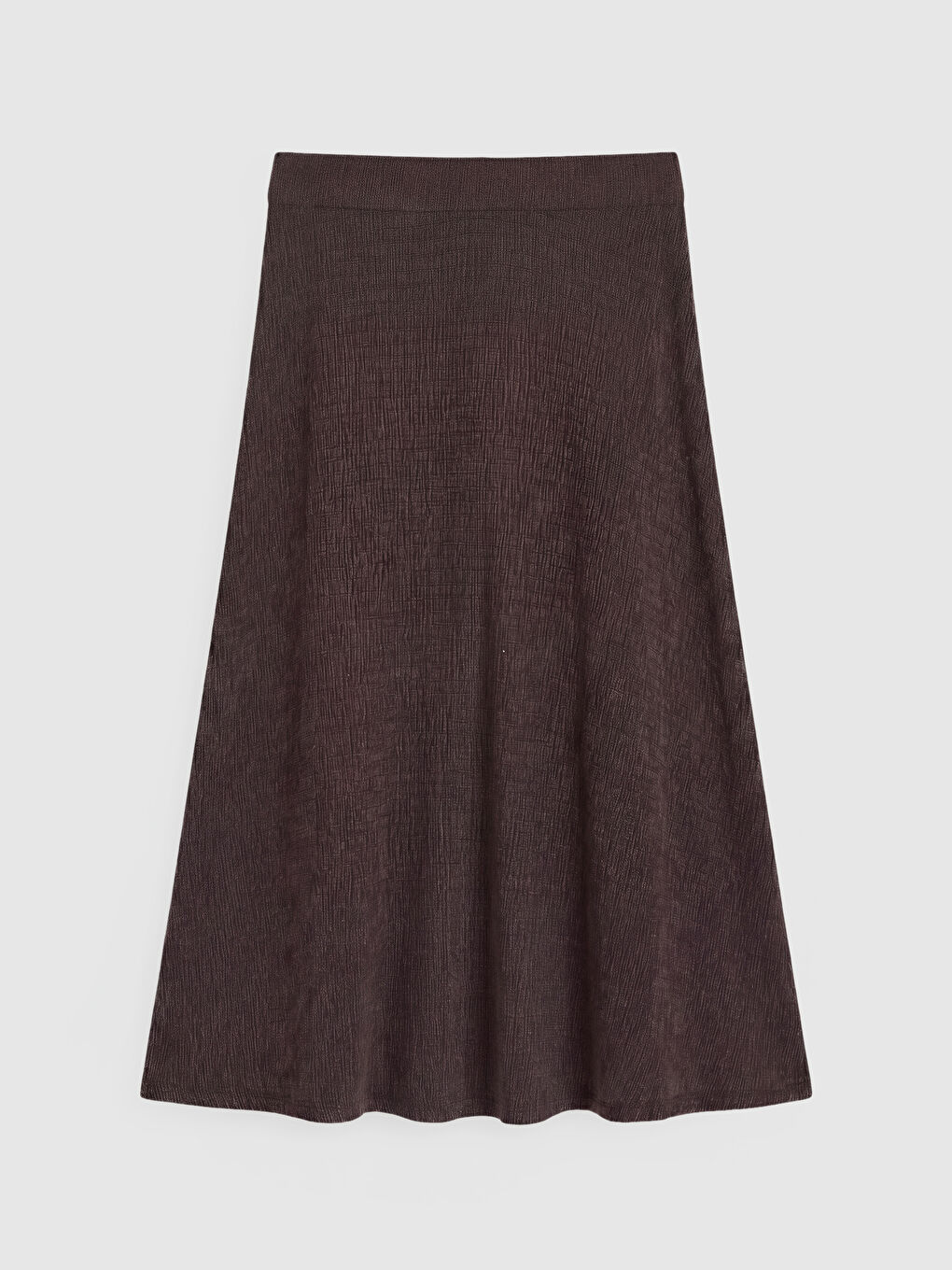 Kahverengi Beli Lastikli Dokulu Kloş Etek-1