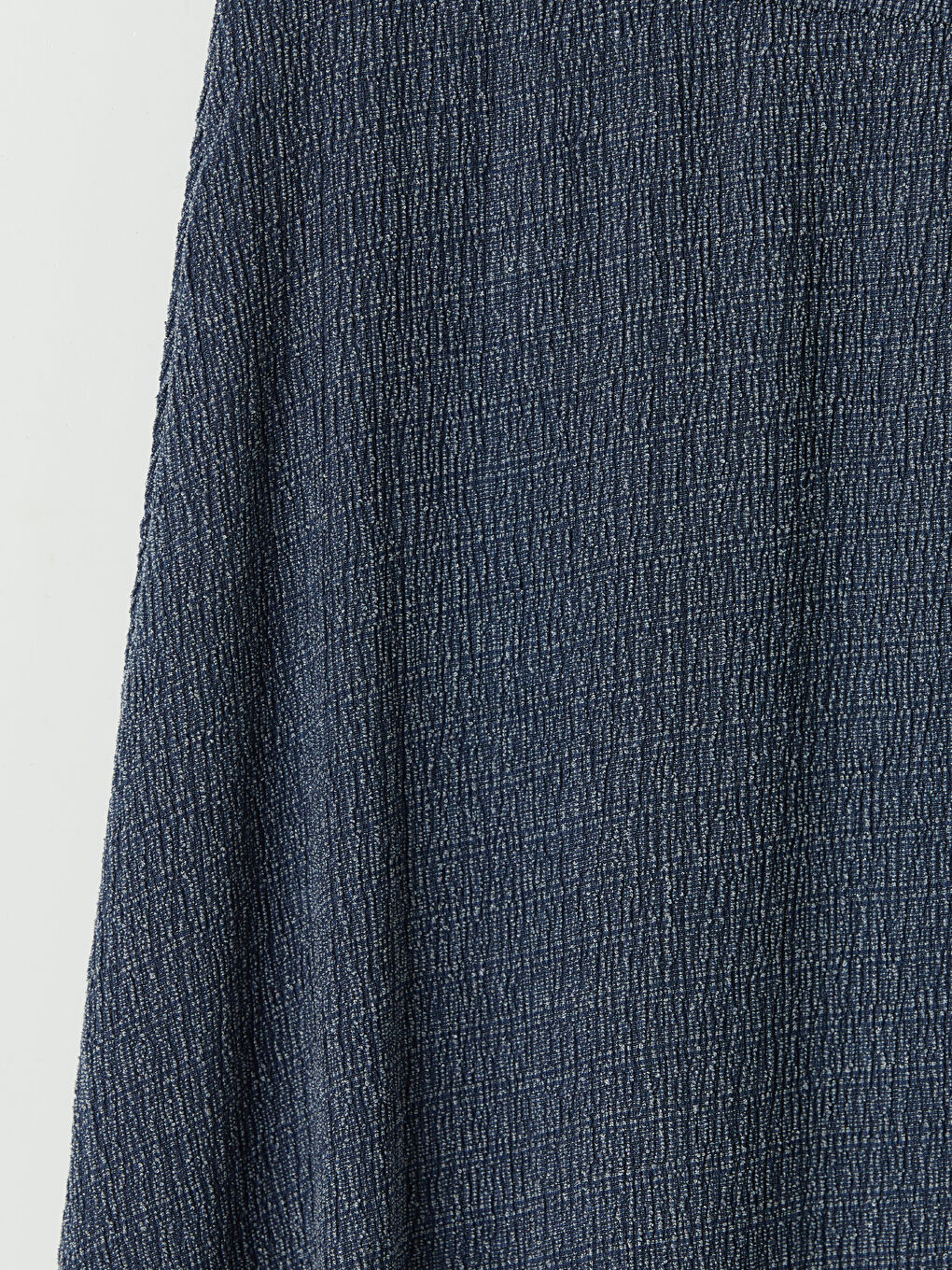 İndigo Beli Lastikli Dokulu Kloş Etek-2