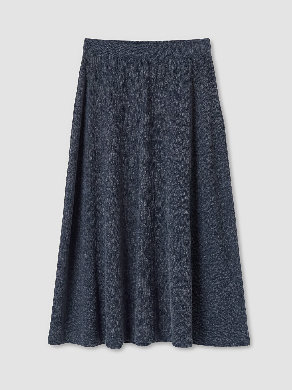 Elastic Waist Textured Flared Skirt-4