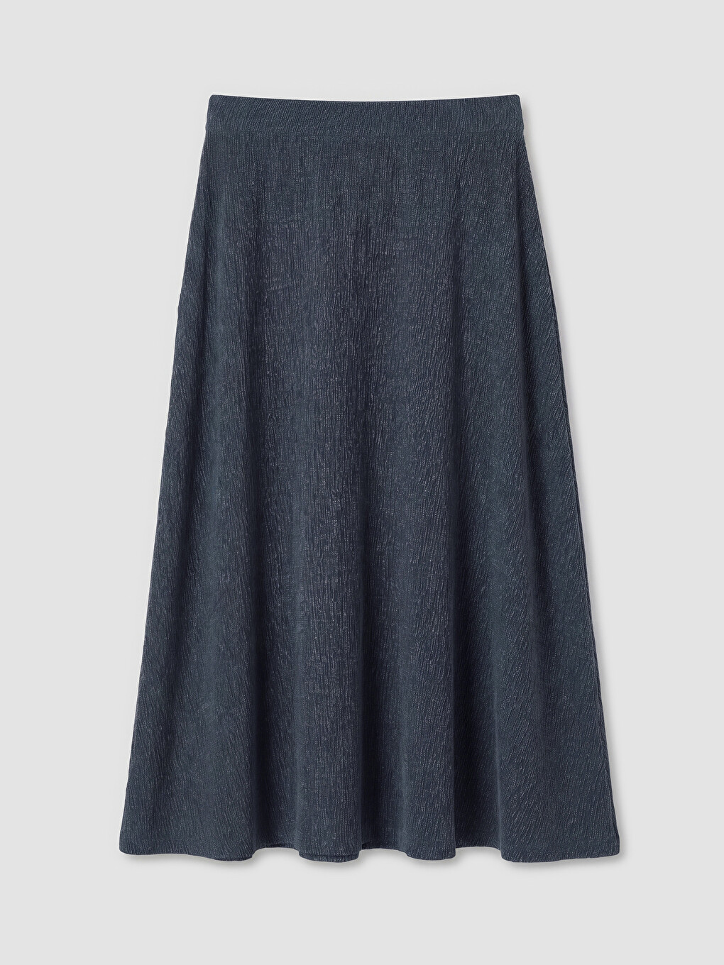 Elastic Waist Textured Flared Skirt-5