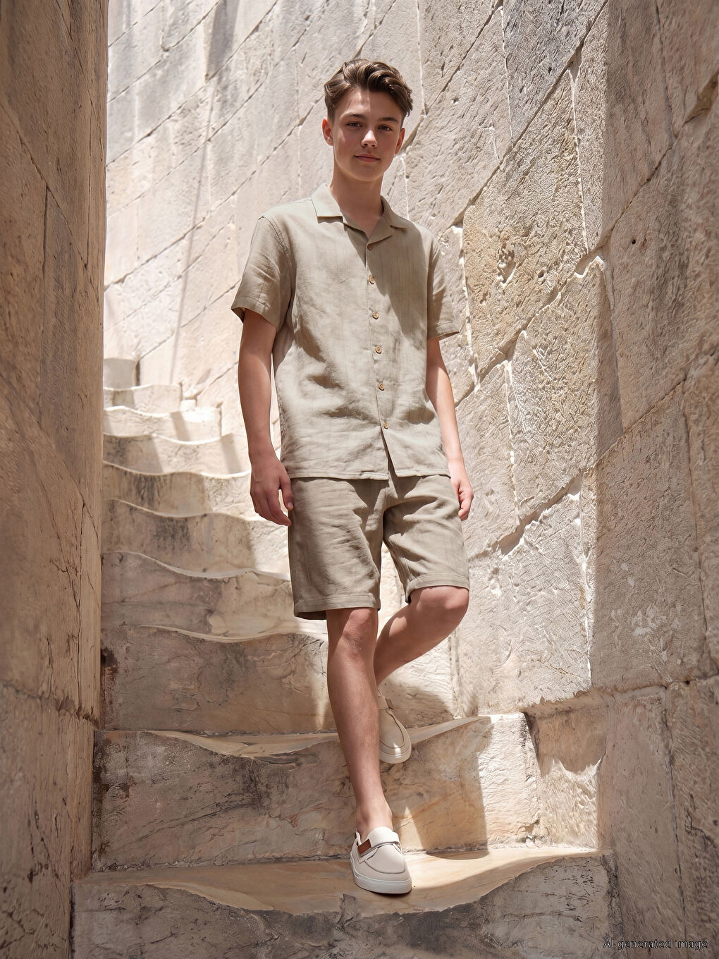 Elastic Waist Boys' Dobby Shorts