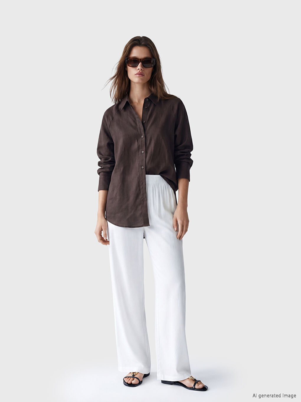 Elastic Waist Wide Leg Women's Trousers