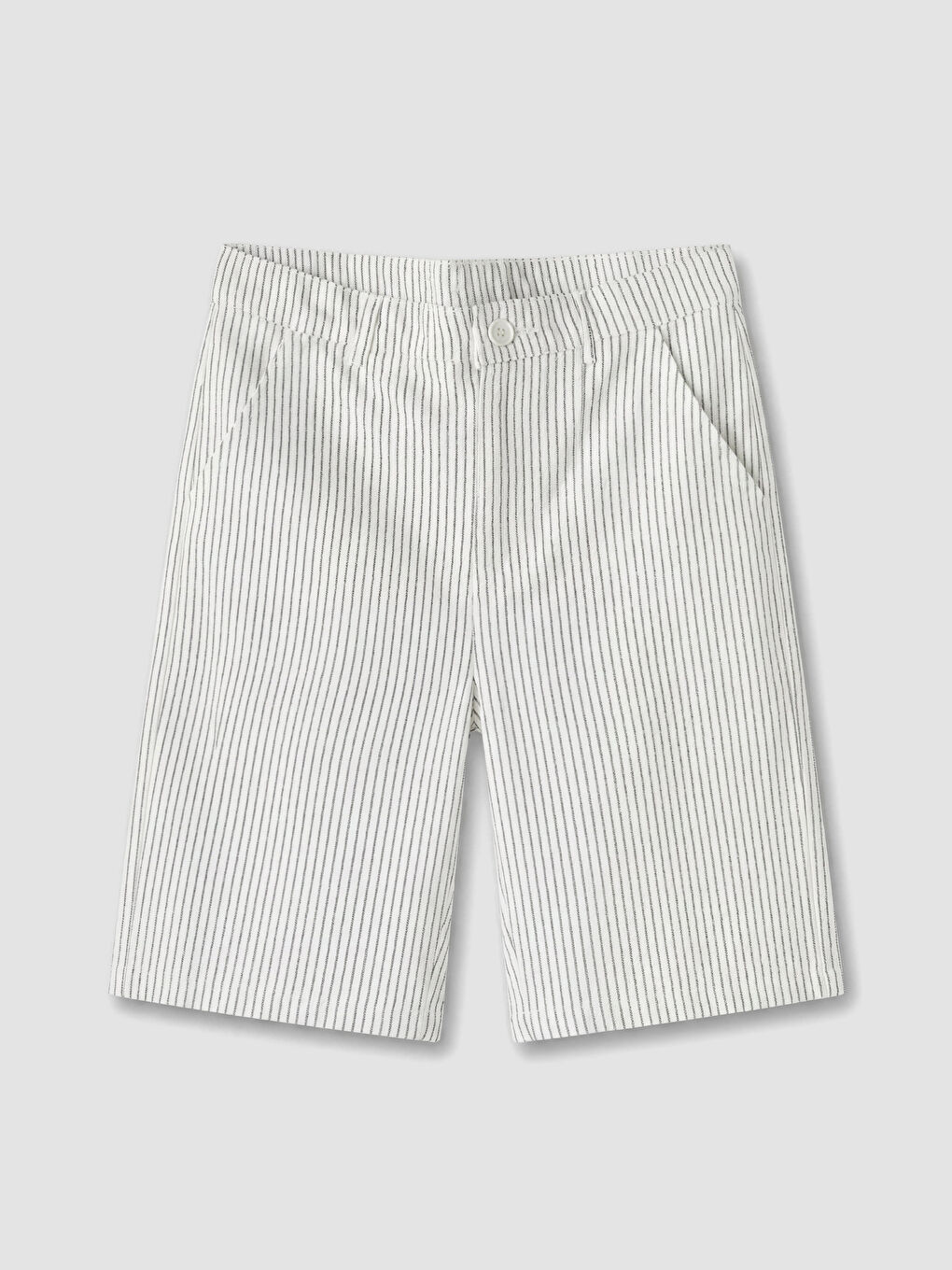 Lacivert Erkek Çocuk Çizgili Gabardin Şort