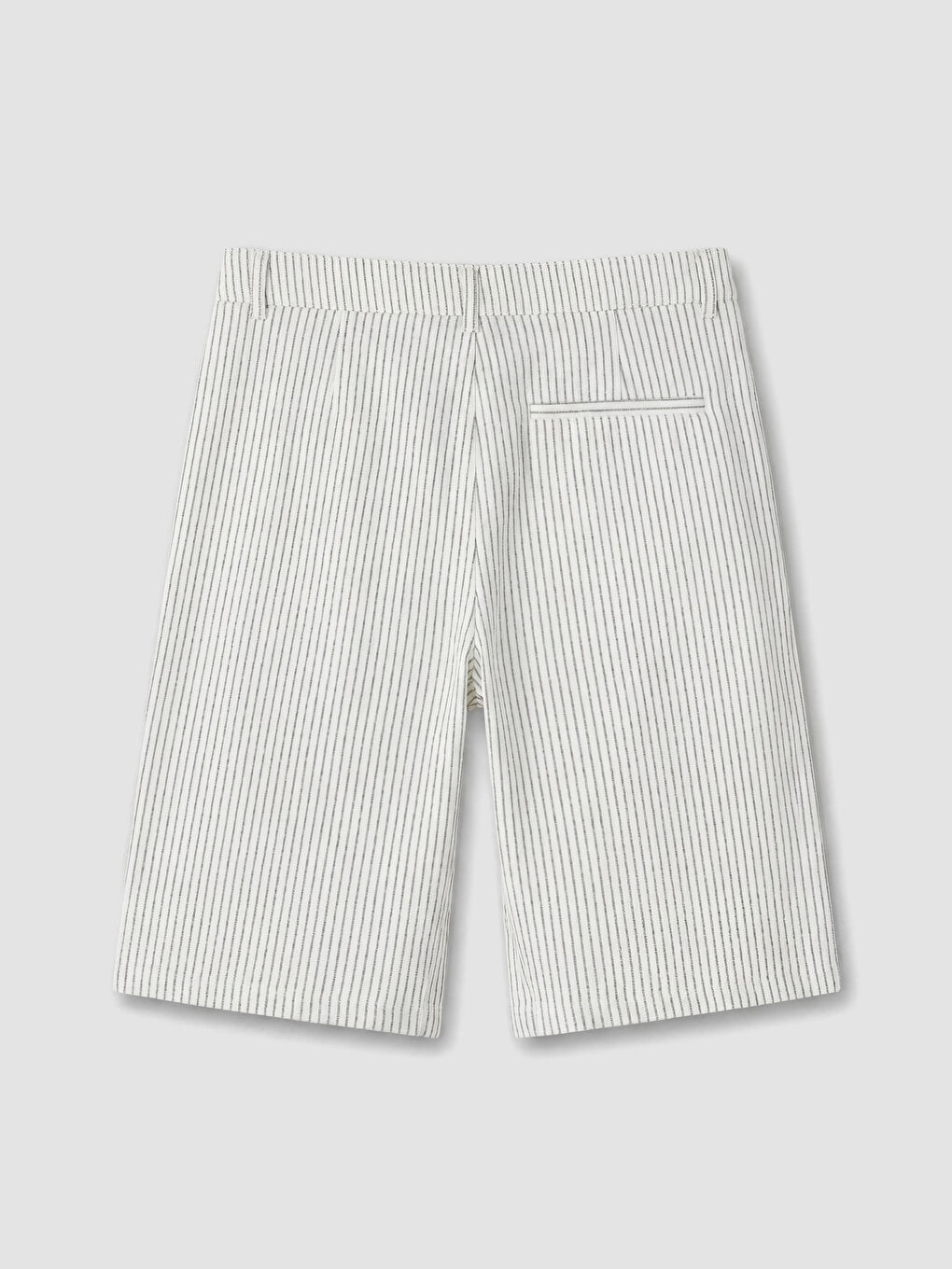 Lacivert Erkek Çocuk Çizgili Gabardin Şort-1