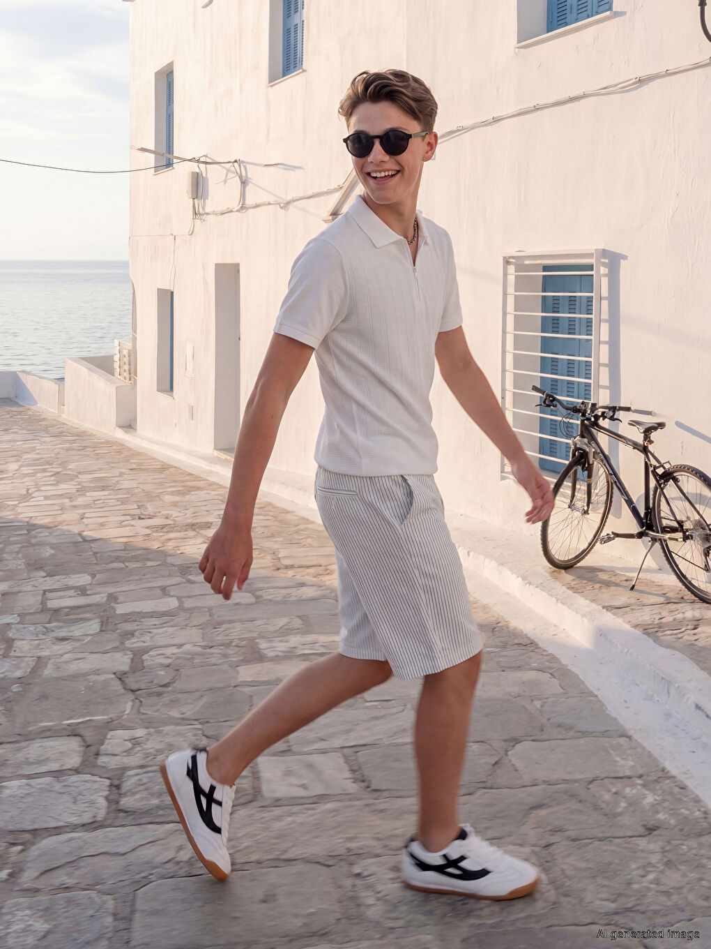 Boys' Striped Twill Shorts