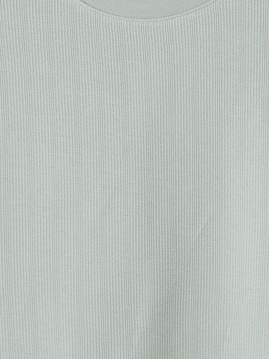 Gri Bisiklet Yaka %100 Pamuk Erkek Tişört-2