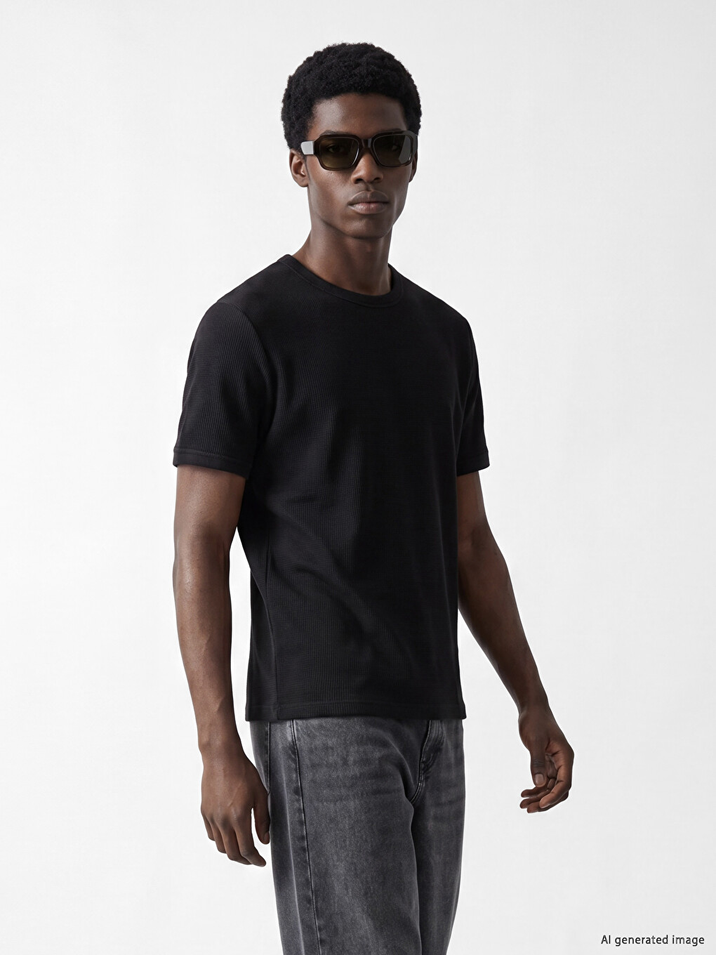 Crew Neck Textured Men's T-Shirt