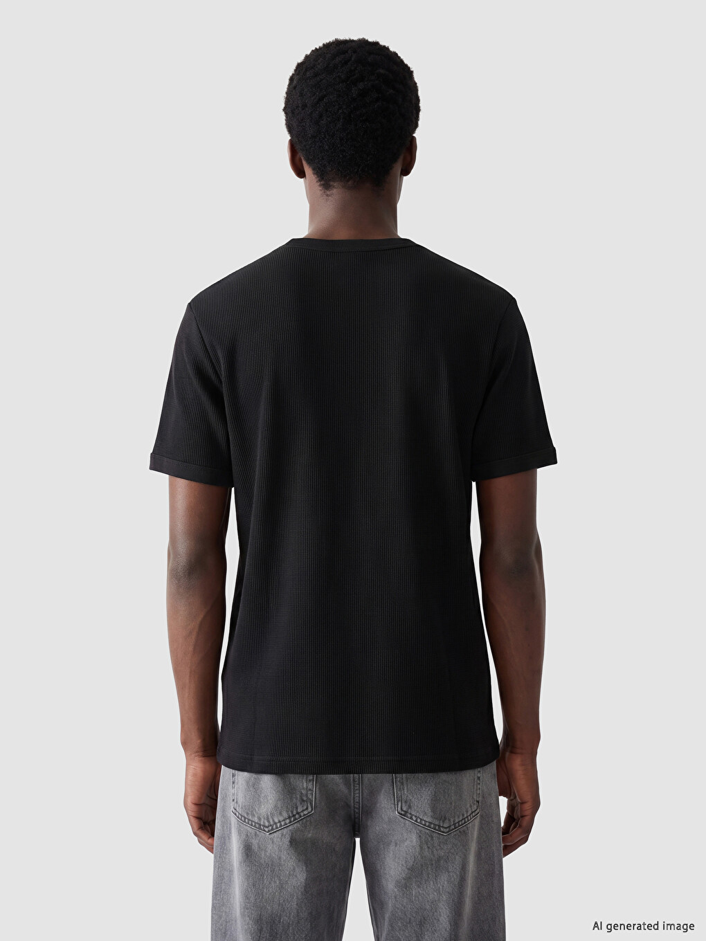 Crew Neck Textured Men's T-Shirt-3