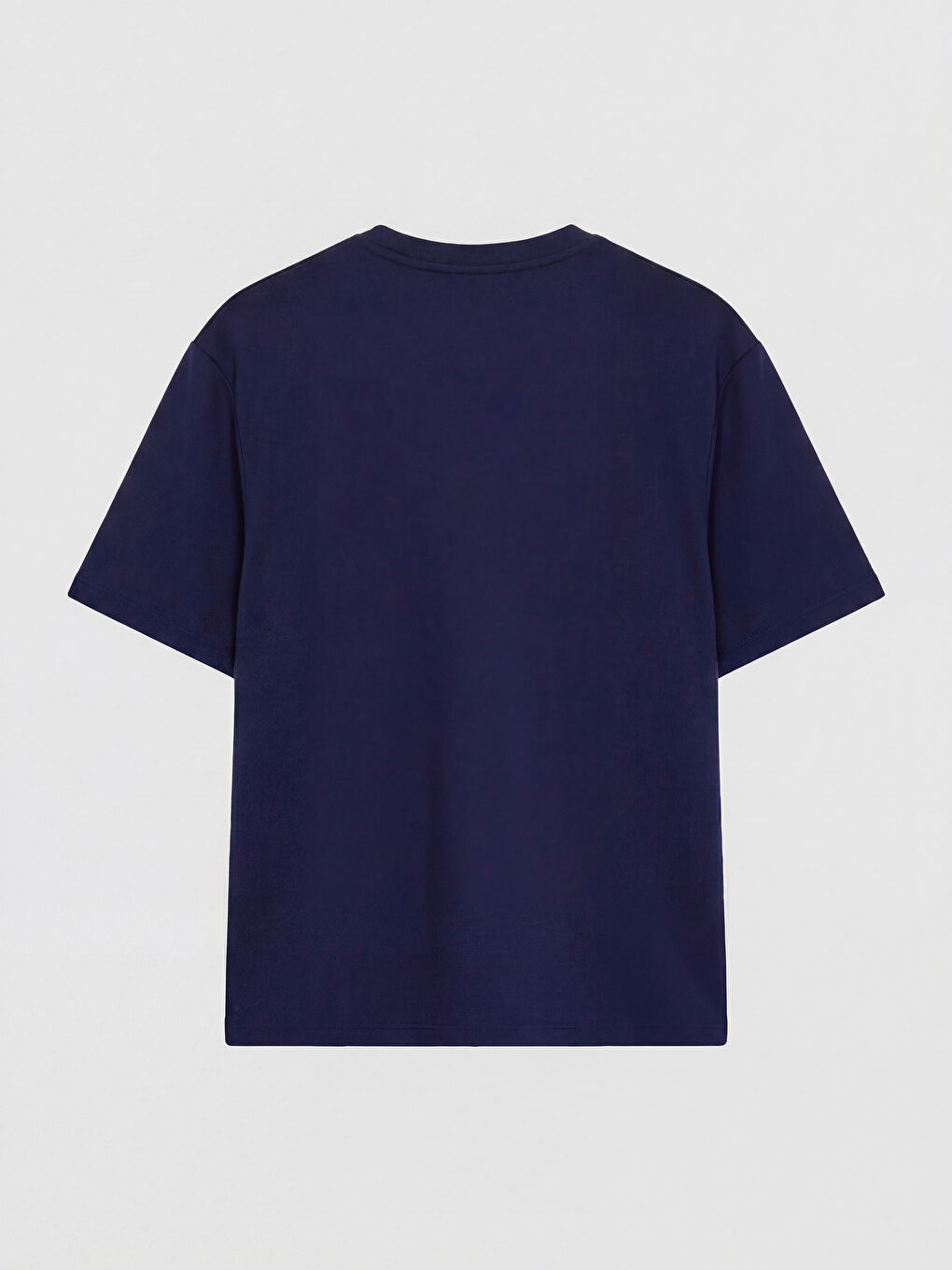 Lacivert Bisiklet Yaka Erkek Tişört-1