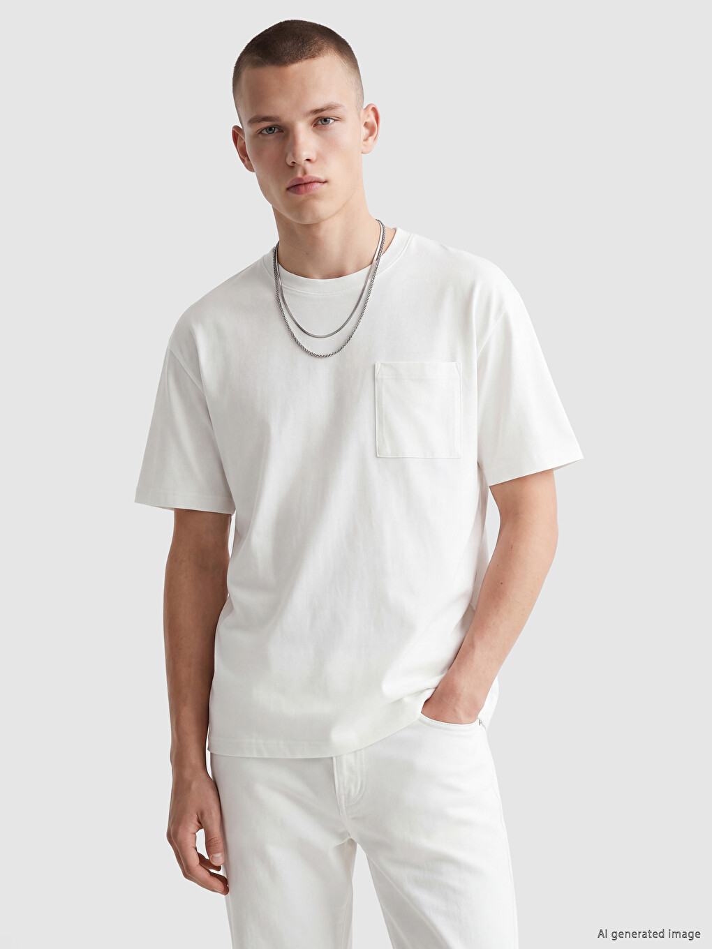 Crew Neck Pocketed Men's Jersey T-Shirt-1