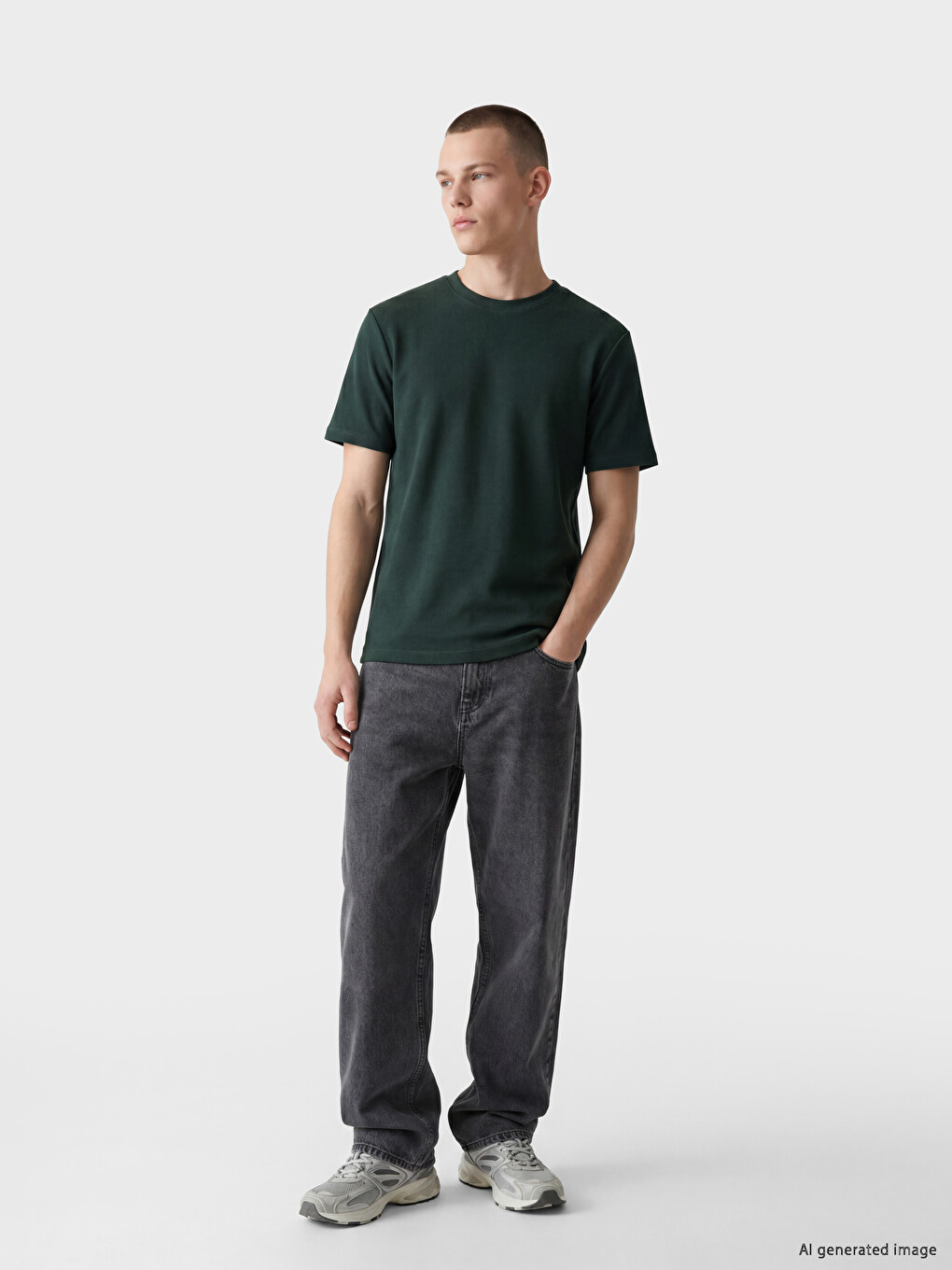 Crew Neck %100 Cotton Men's T-Shirt-1