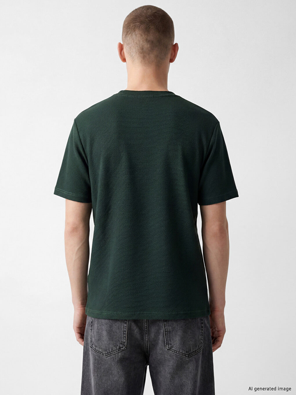 Crew Neck %100 Cotton Men's T-Shirt-3