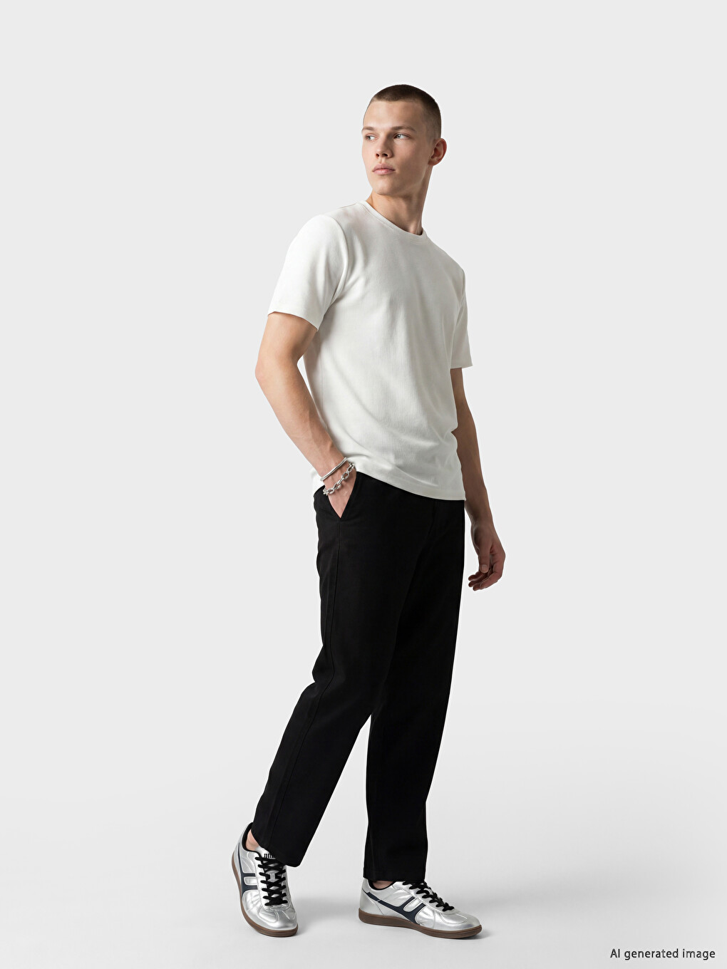 Crew Neck %100 Cotton Men's T-Shirt-1