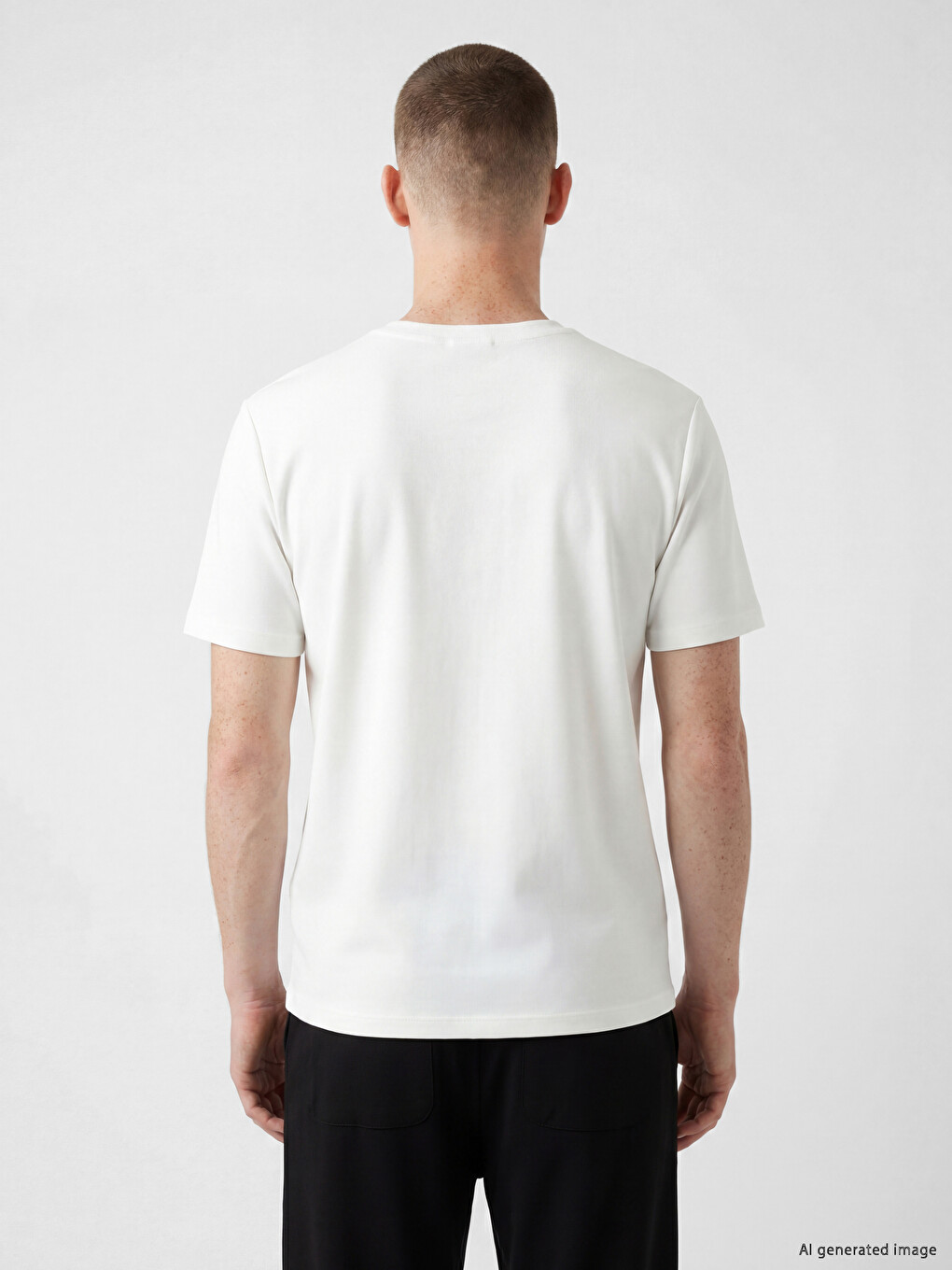 Crew Neck %100 Cotton Men's T-Shirt-3