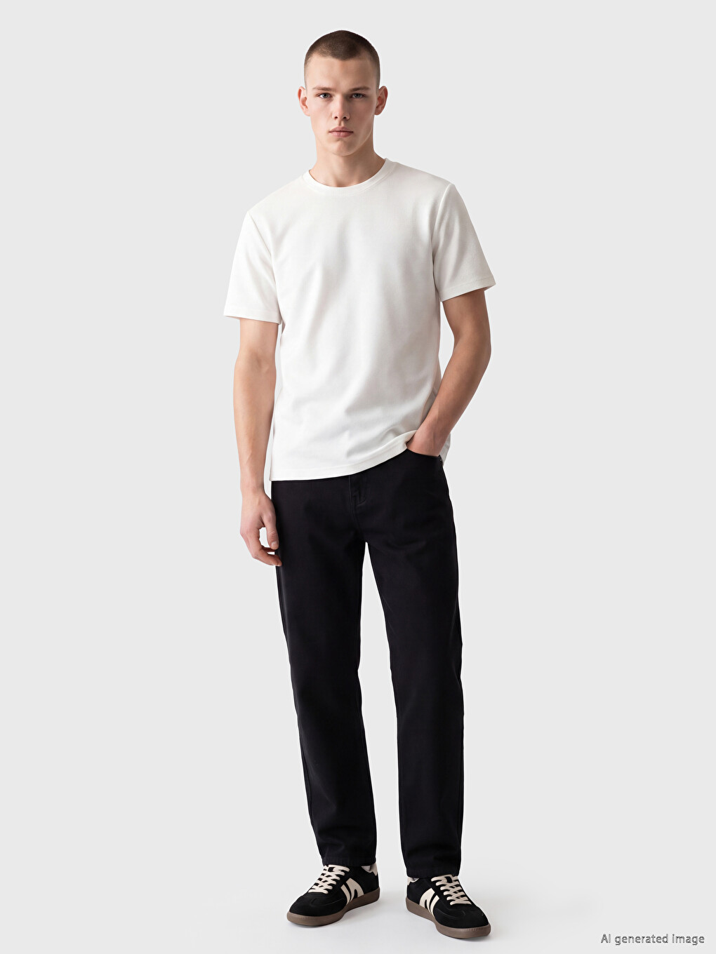 Crew Neck %100 Cotton Men's T-shirt-1