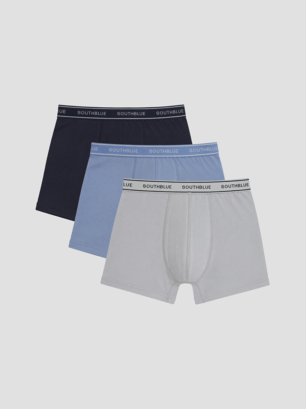 Lacivert Pamuklu Esnek Erkek 3'lü Boxer