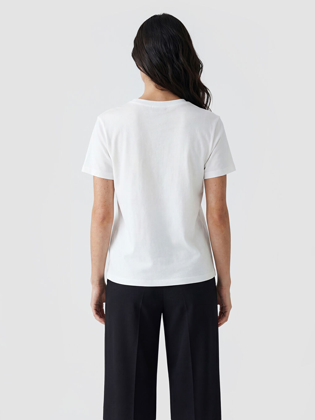 Crew Neck Bow Printed Women's T-Shirt-2