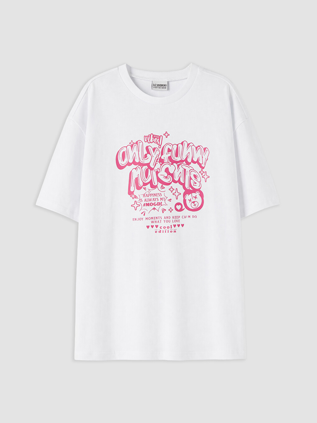 Crew Neck Printed Girls' T-shirt