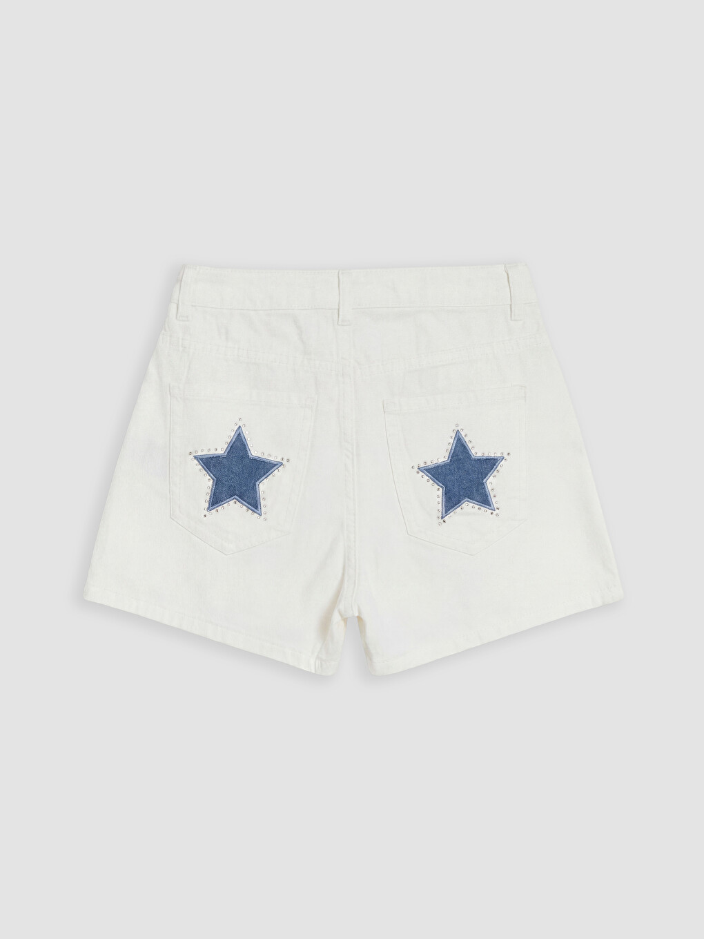 Girls' Rhinestone Embellished Denim Shorts-2