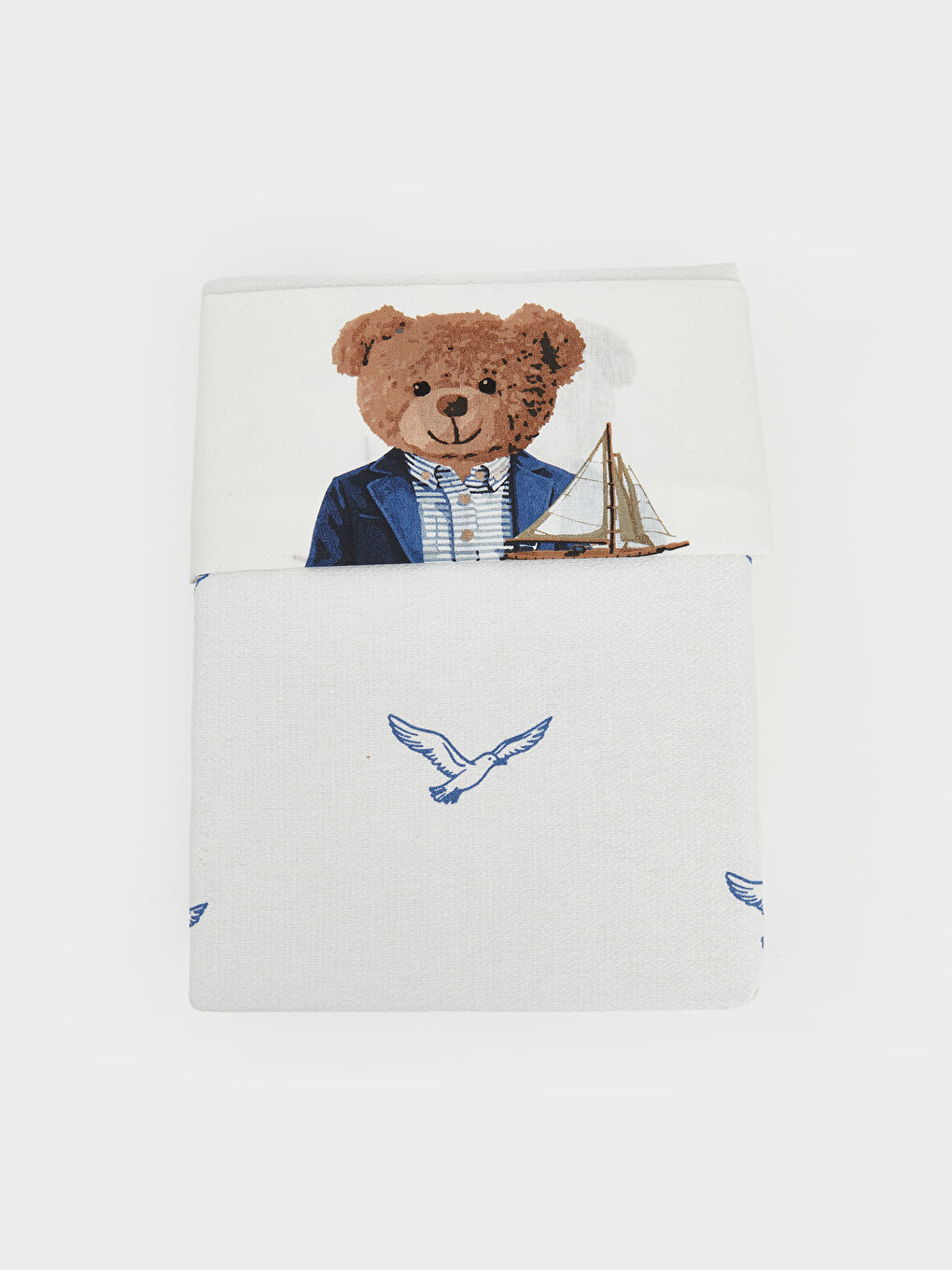 Karışık Ayı Teddy Baskılı Çift Kişilik Pike Seti-1