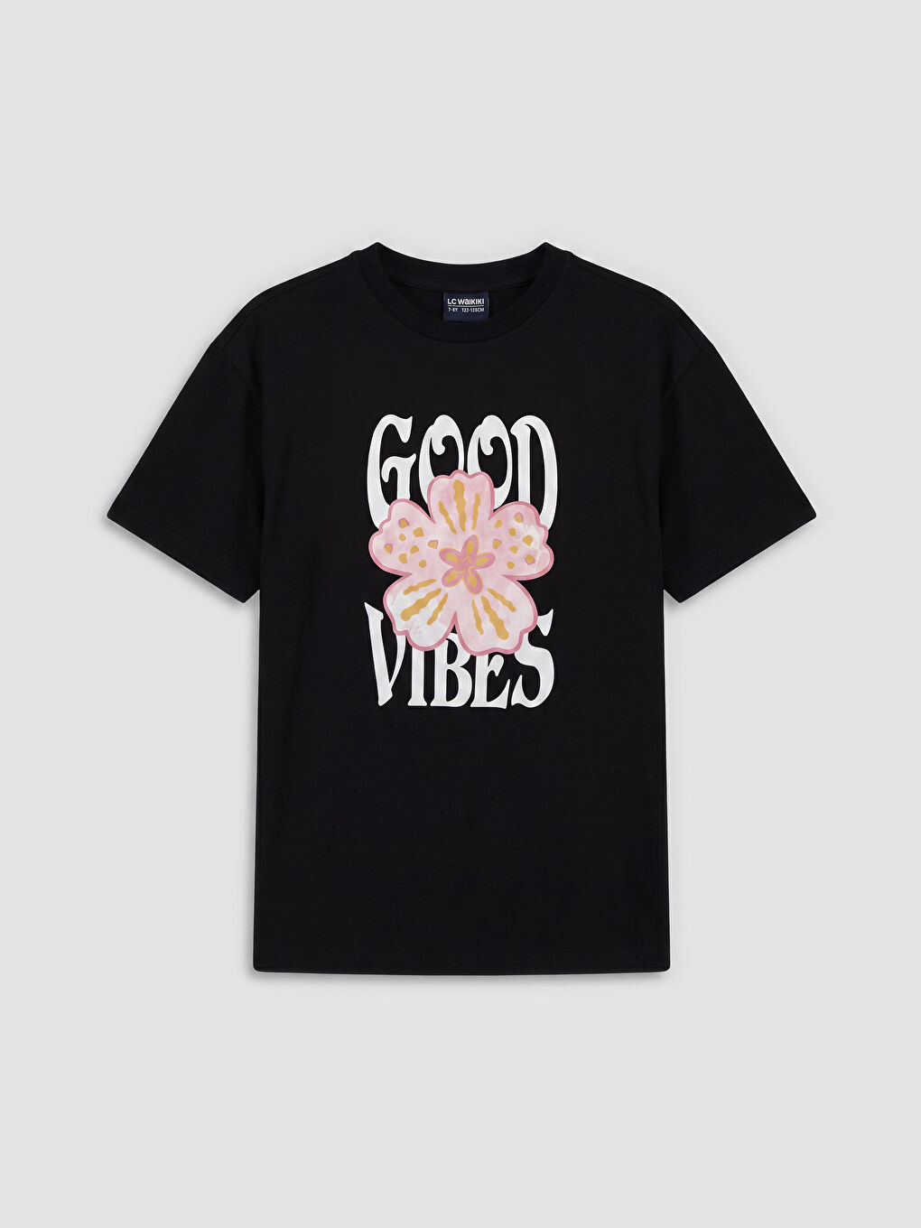 T-shirt à col rond à manches courtes imprimé pour fille