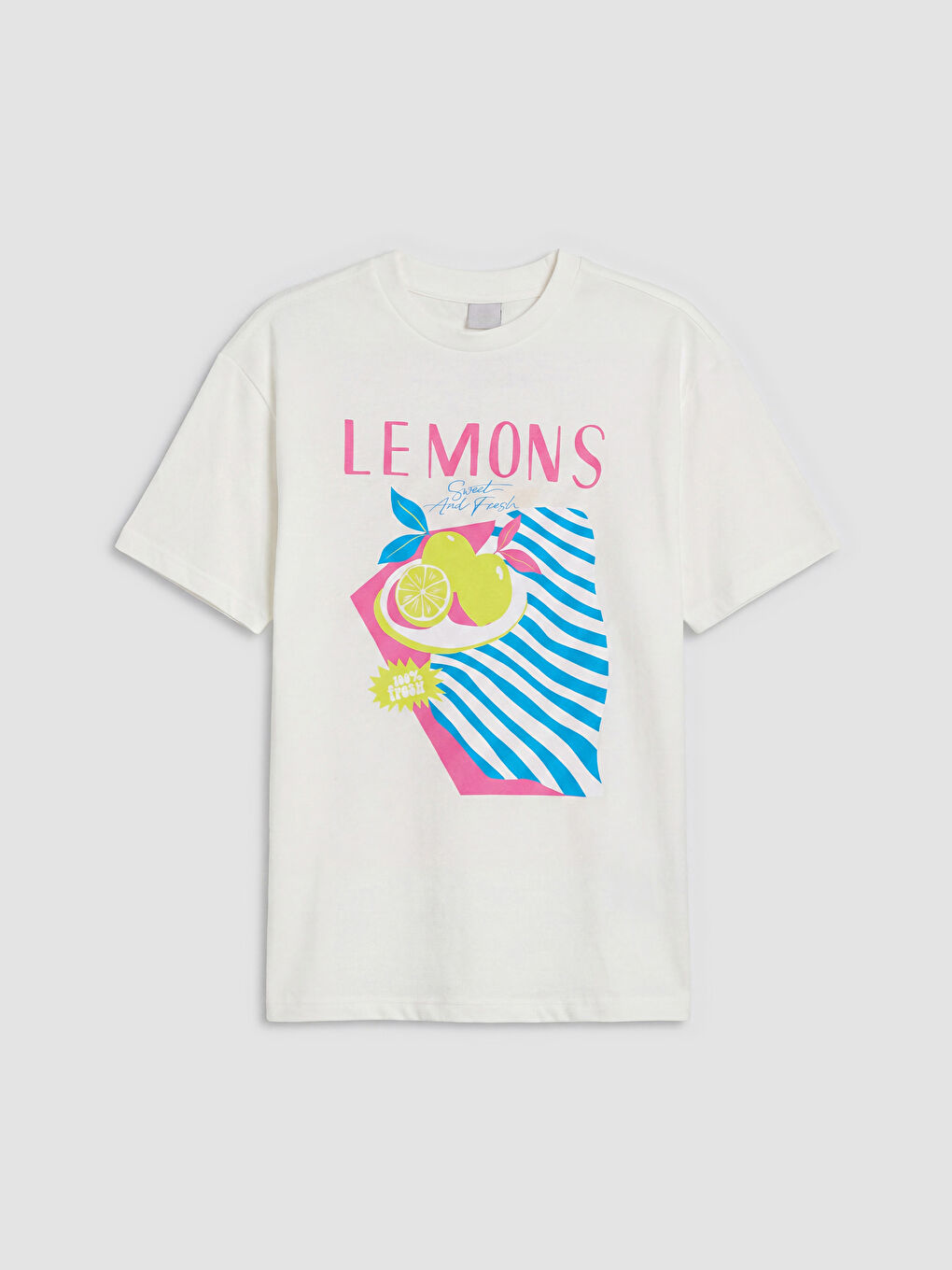 T-shirt à col rond à manches courtes imprimé pour fille