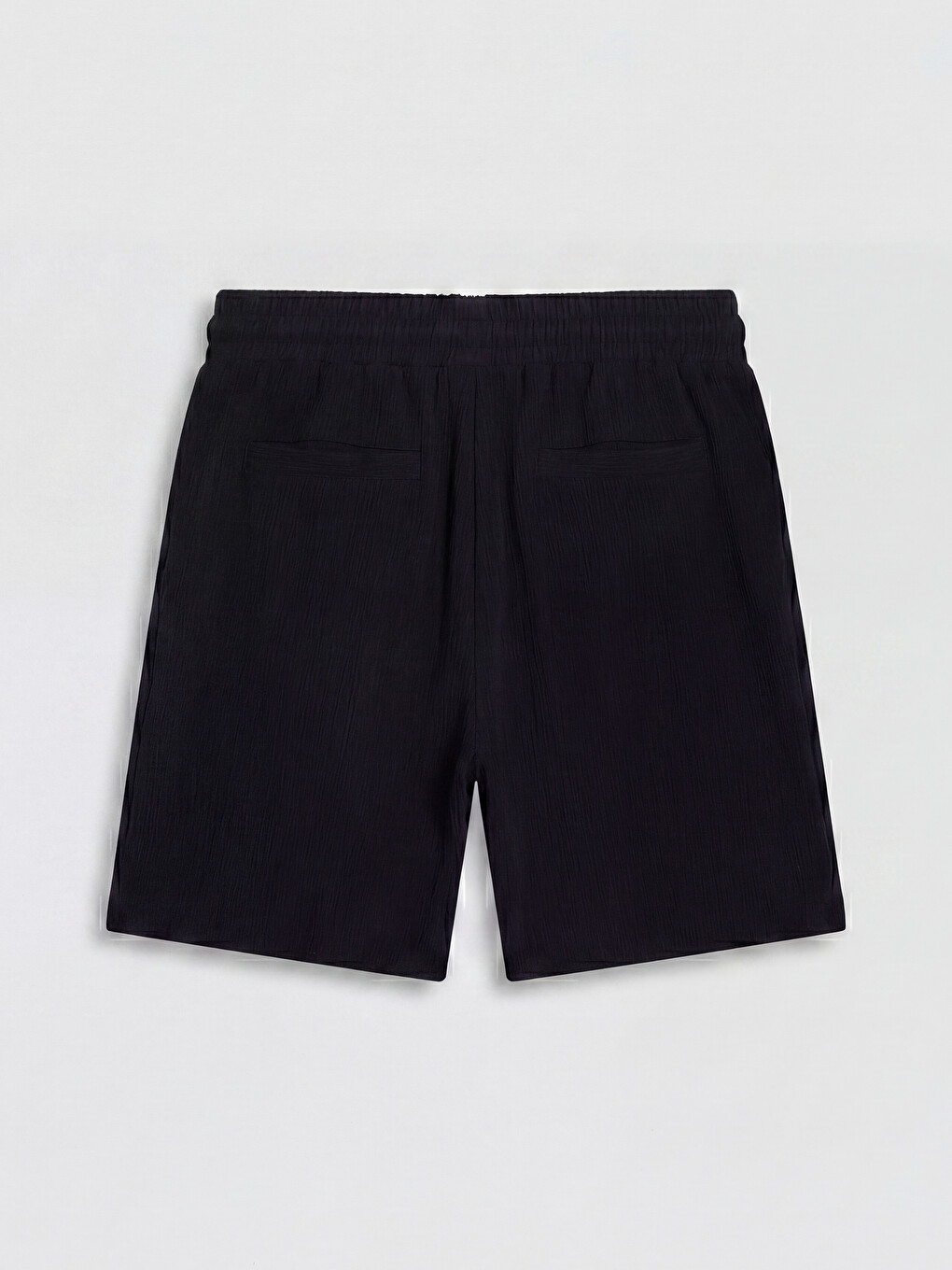 Siyah Regular Fit Erkek Şort-5