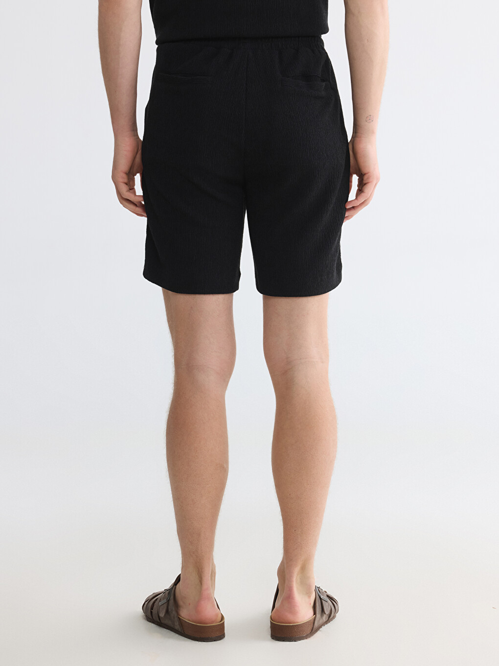 Siyah Regular Fit Erkek Şort-3