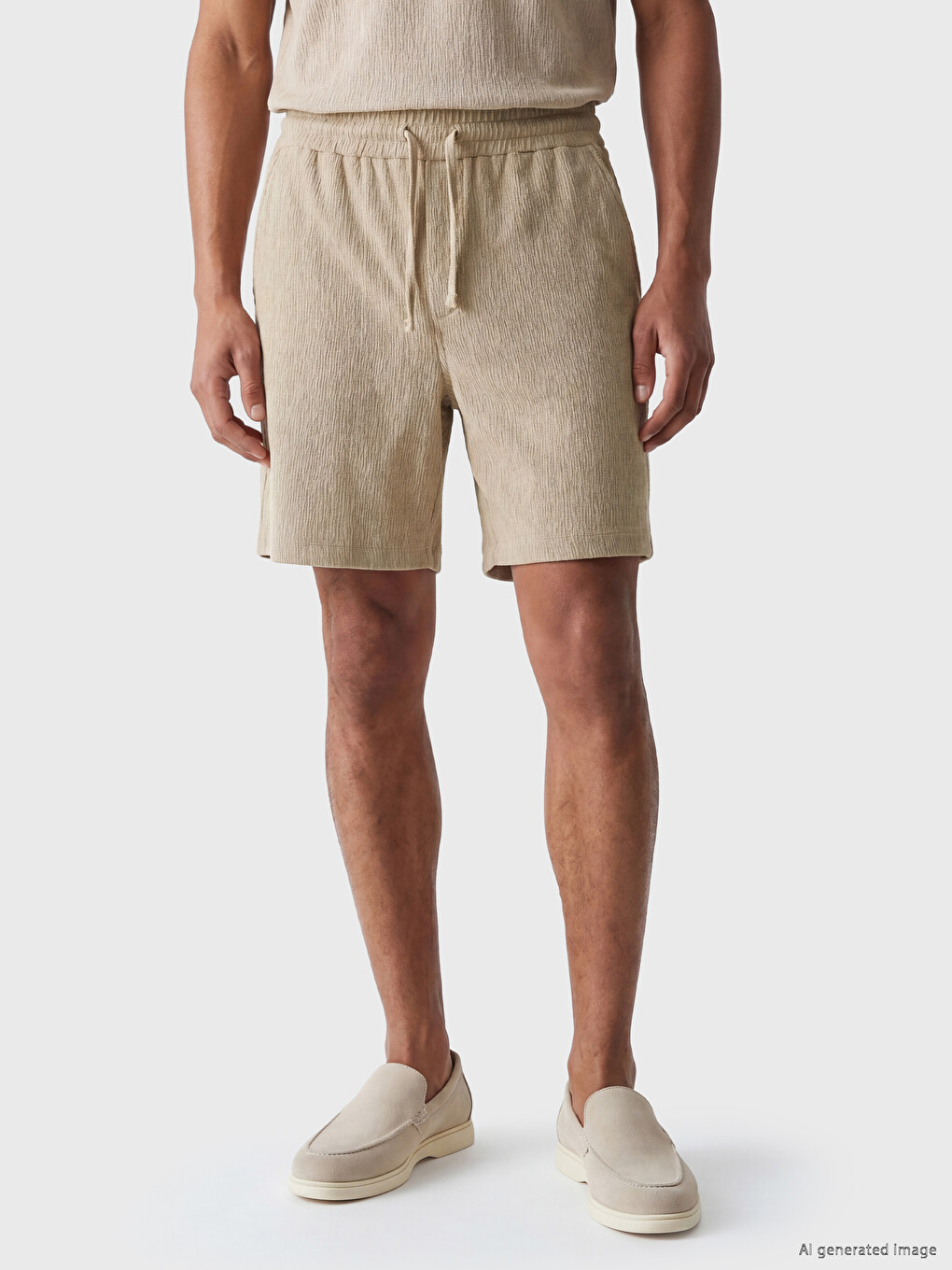 Bej Regular Fit Erkek Şort-1