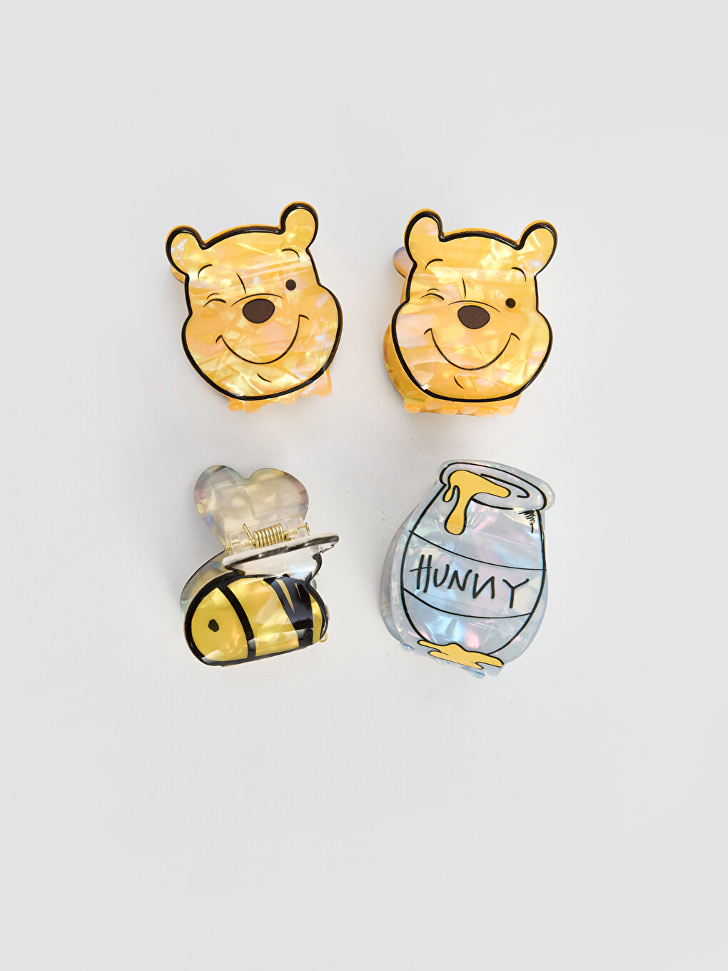Karışık Winnie The Pooh Baskılı KIz Çocuk Mandal Toka Seti 4'lü-1