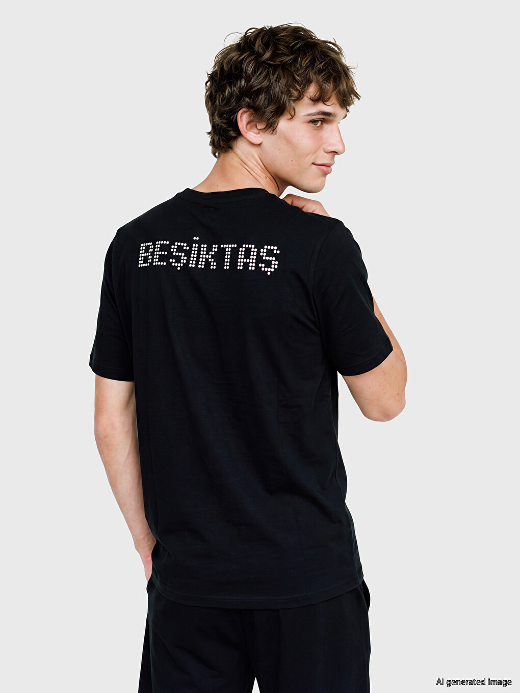 Siyah Beşiktaş Baskılı Erkek Şortlu Pijama Takımı